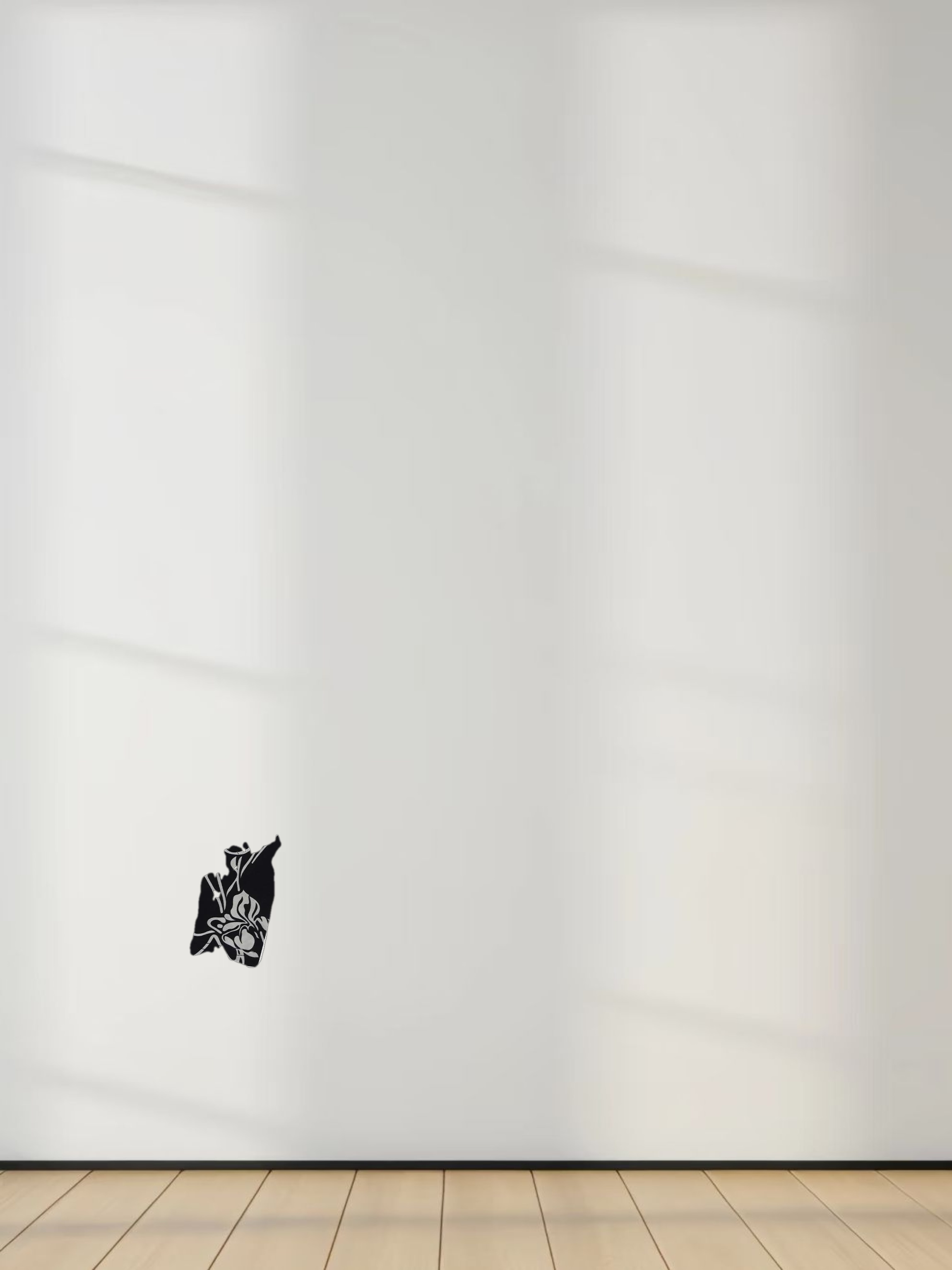 Printed Modal Turtleneck-Floral Vines Black