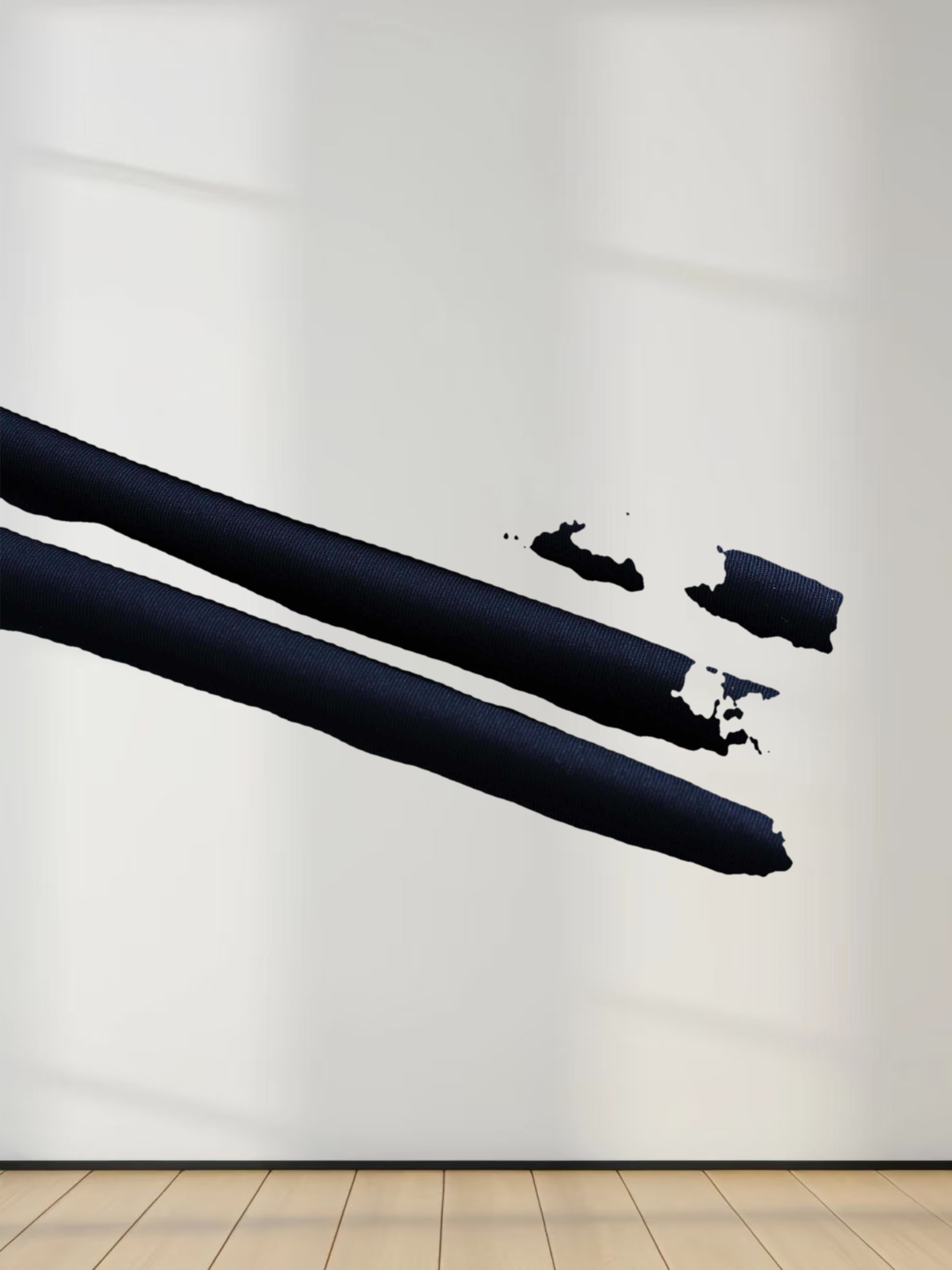 Stitch Down Cotton Pleated Skirt-Navy