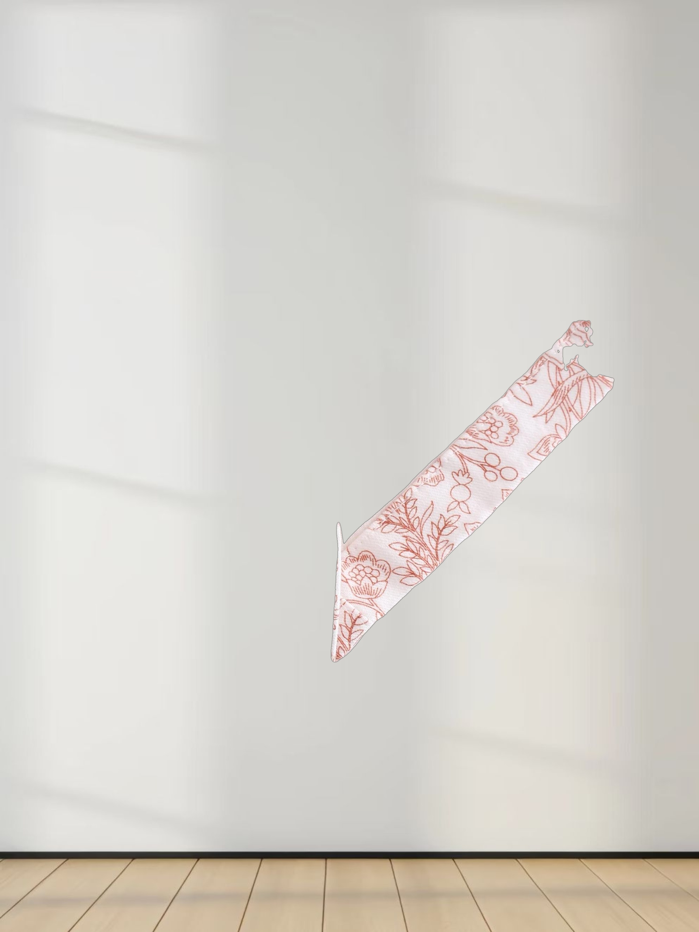 Printed Denim Skirt-Brown Floral