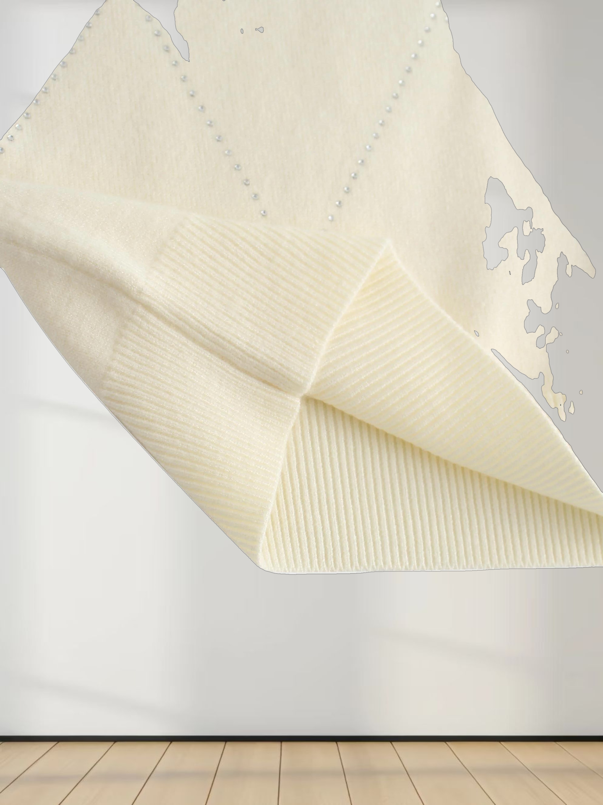 Diamond Stud Design Sweater-Ivory