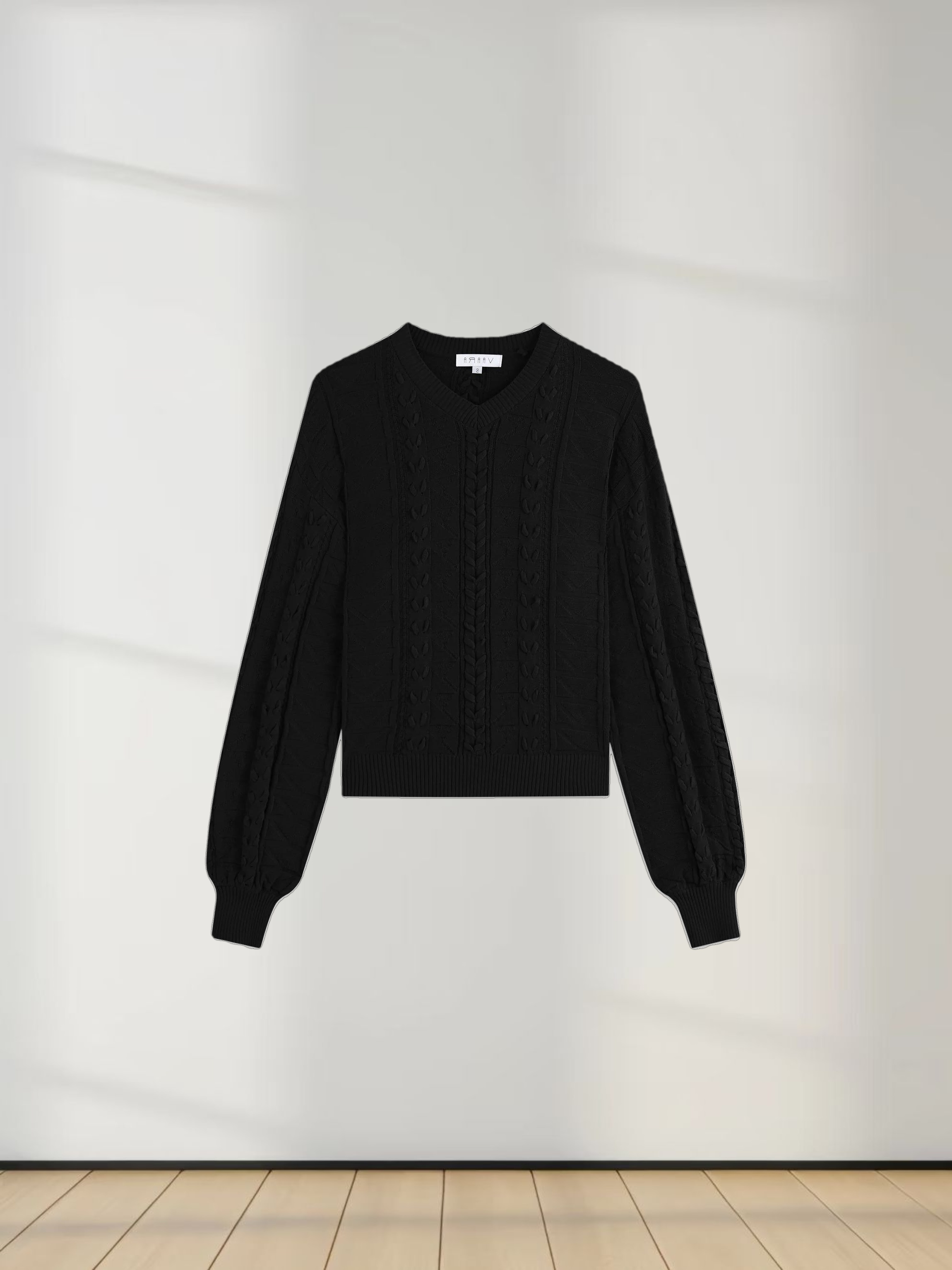 Cross Stitch Sweater-Black