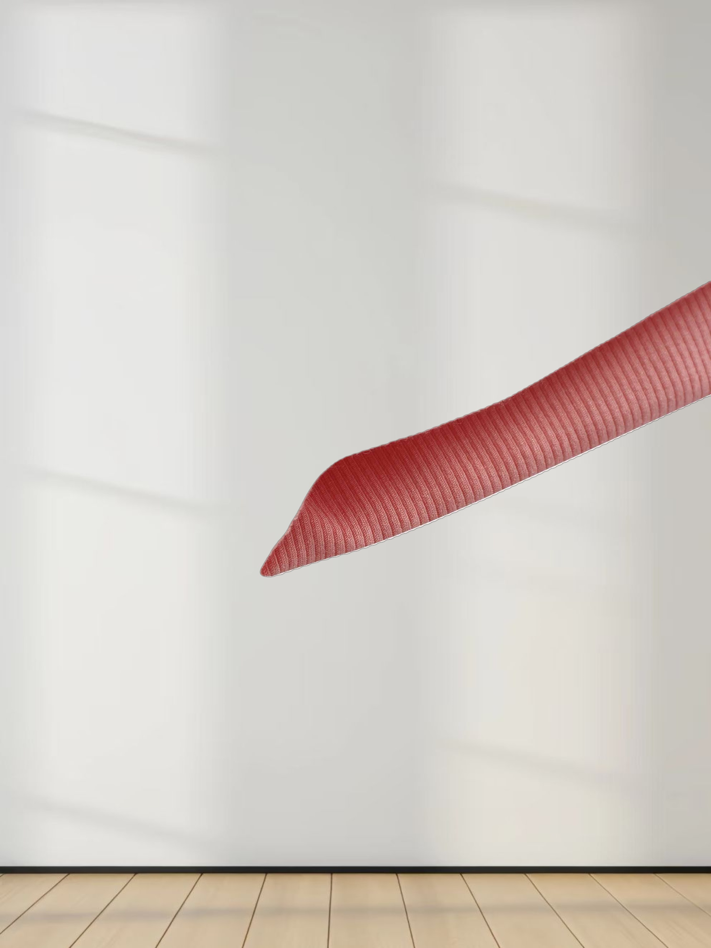 Ribbed Half Zip Hoodie Tee-Coral Pink