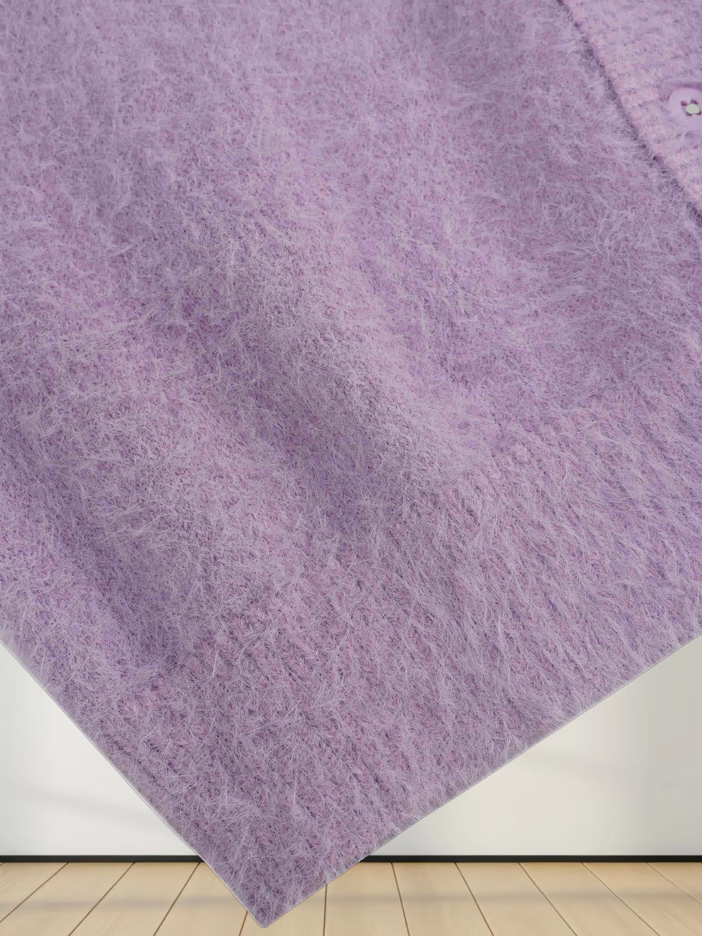 Mohair Shawl Collar Cardigan-Lavander