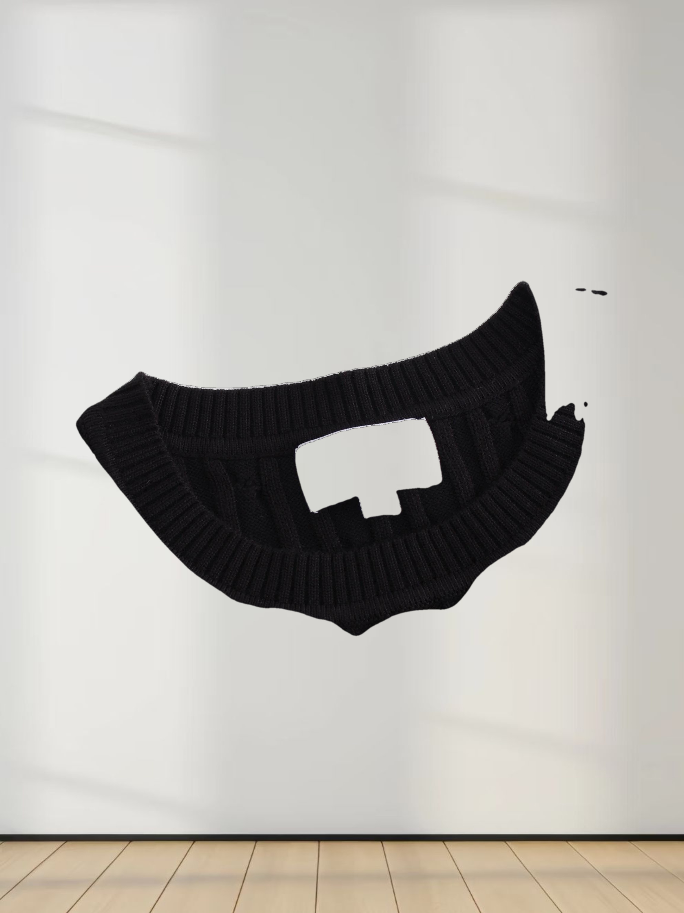 Knit Cable Sweater-Black