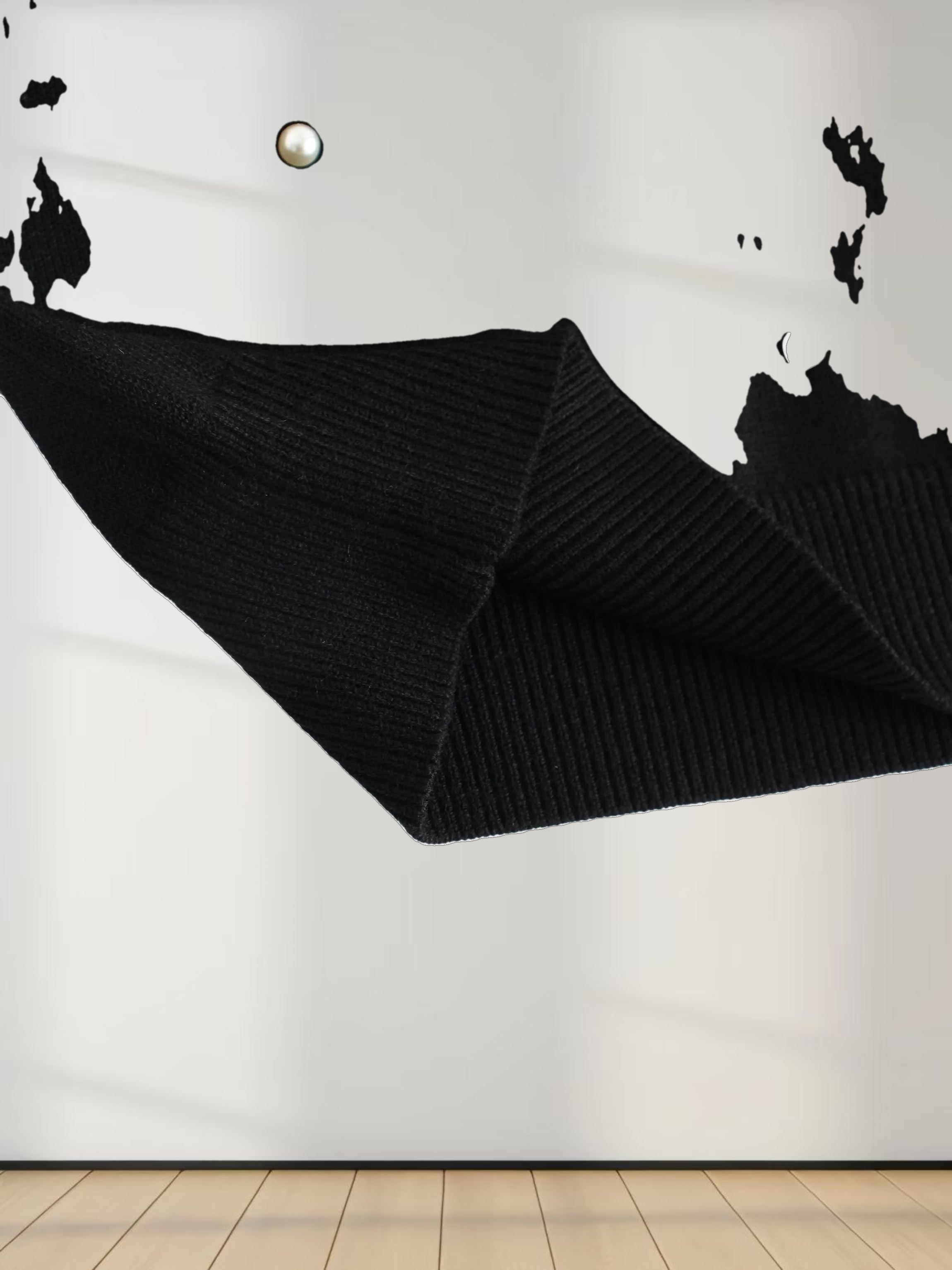 Pearl Embellished Sweater-Black