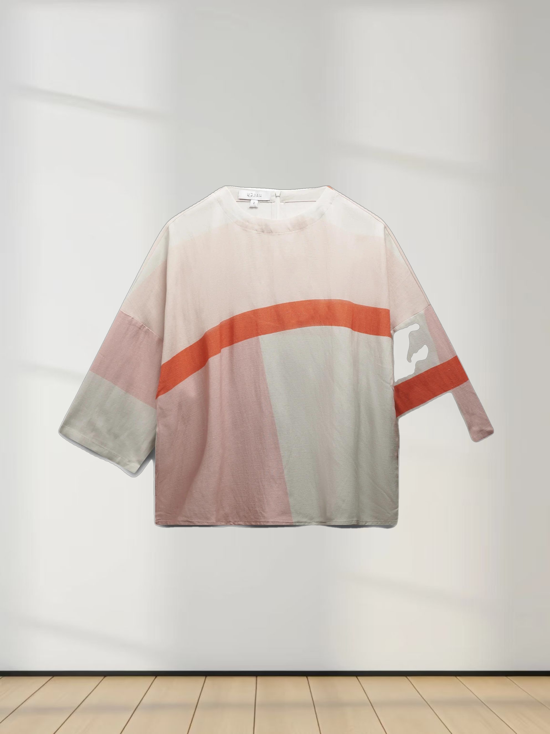 Linen Blend Crop Swing Top-Color Block