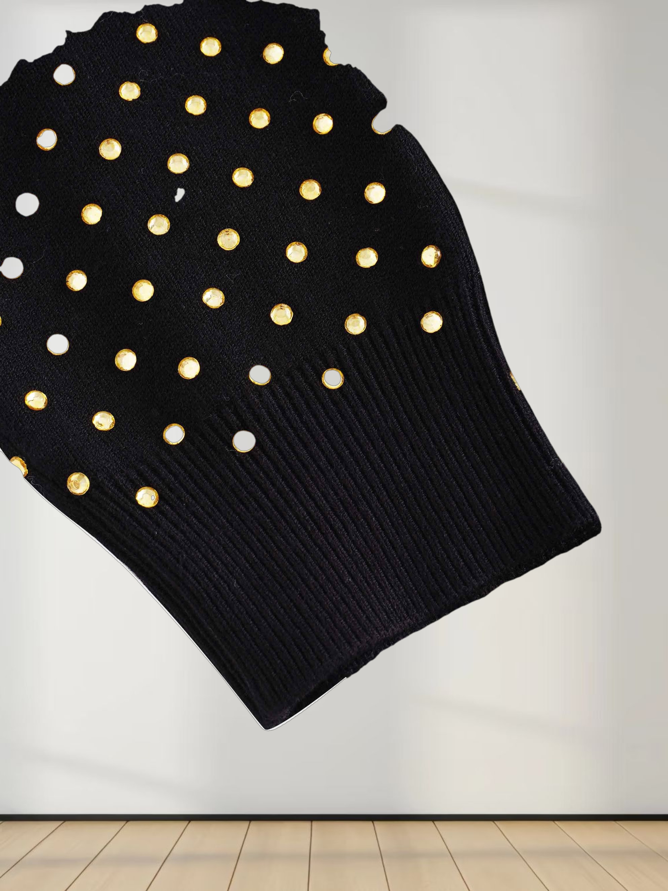 Open Knit Diamond Crew Cardigan-Gold