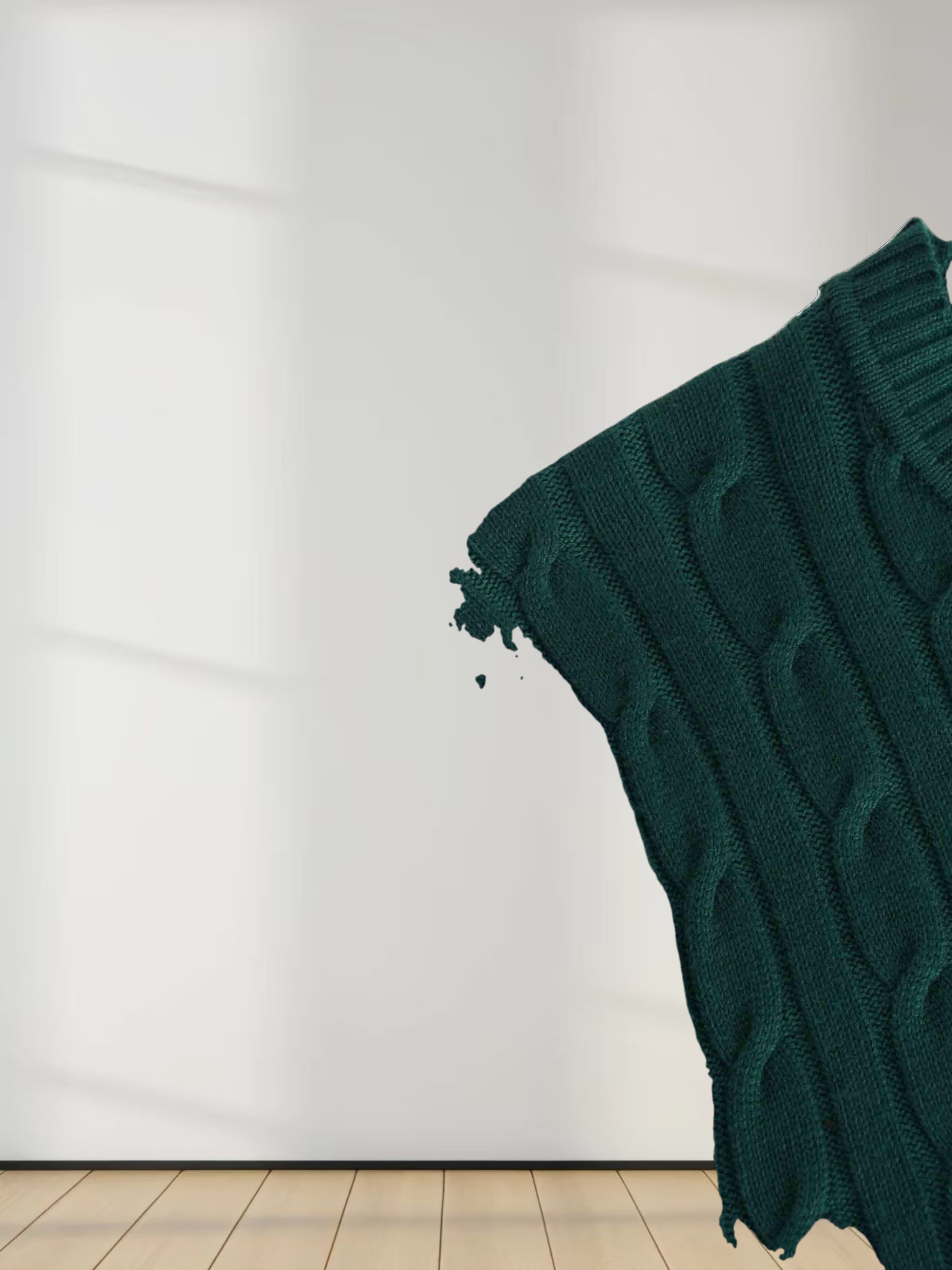 Knit Cable Sweater-Hunter Green