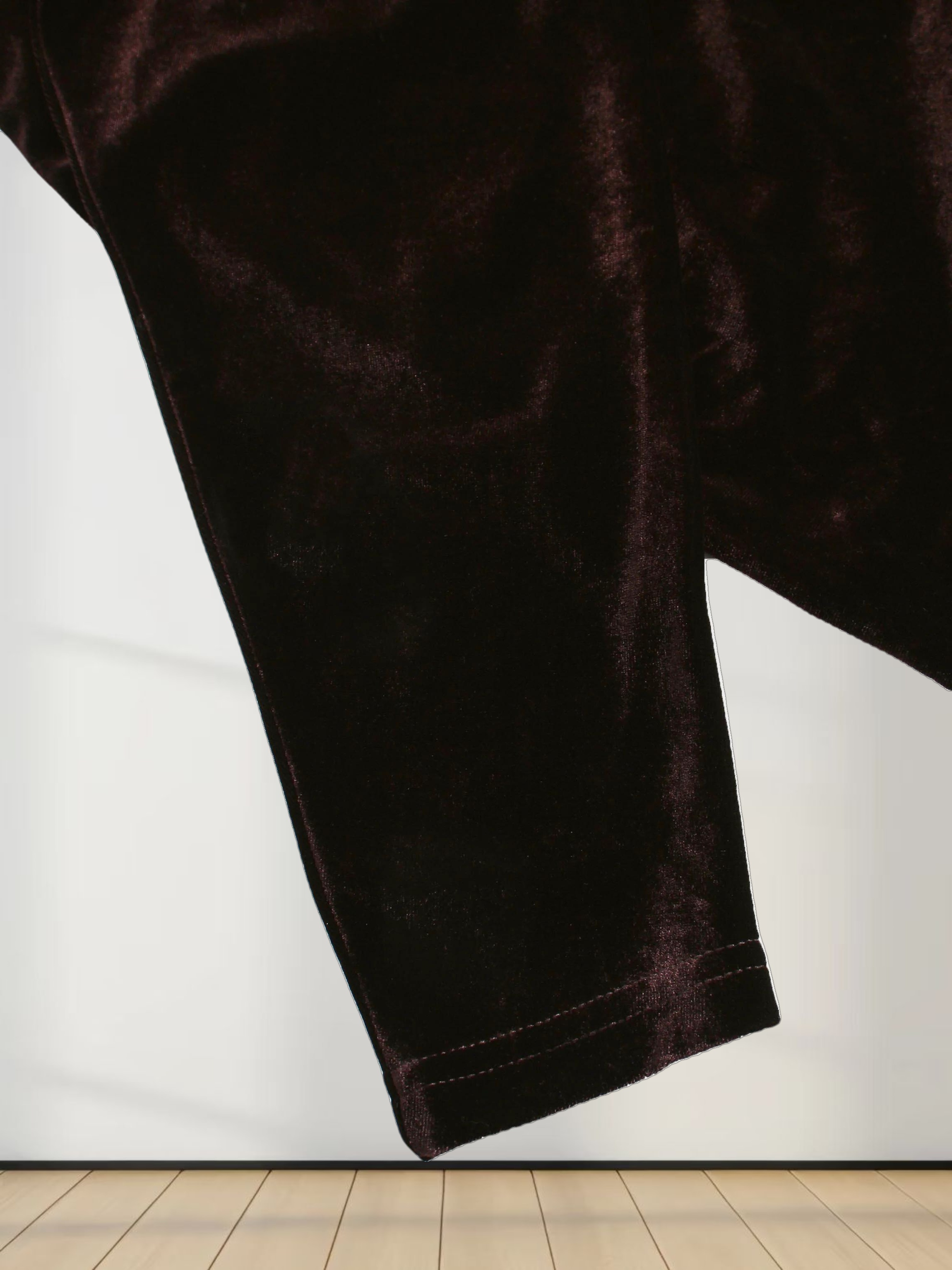 Velour Wrap Tie Maxi Dress-Brown