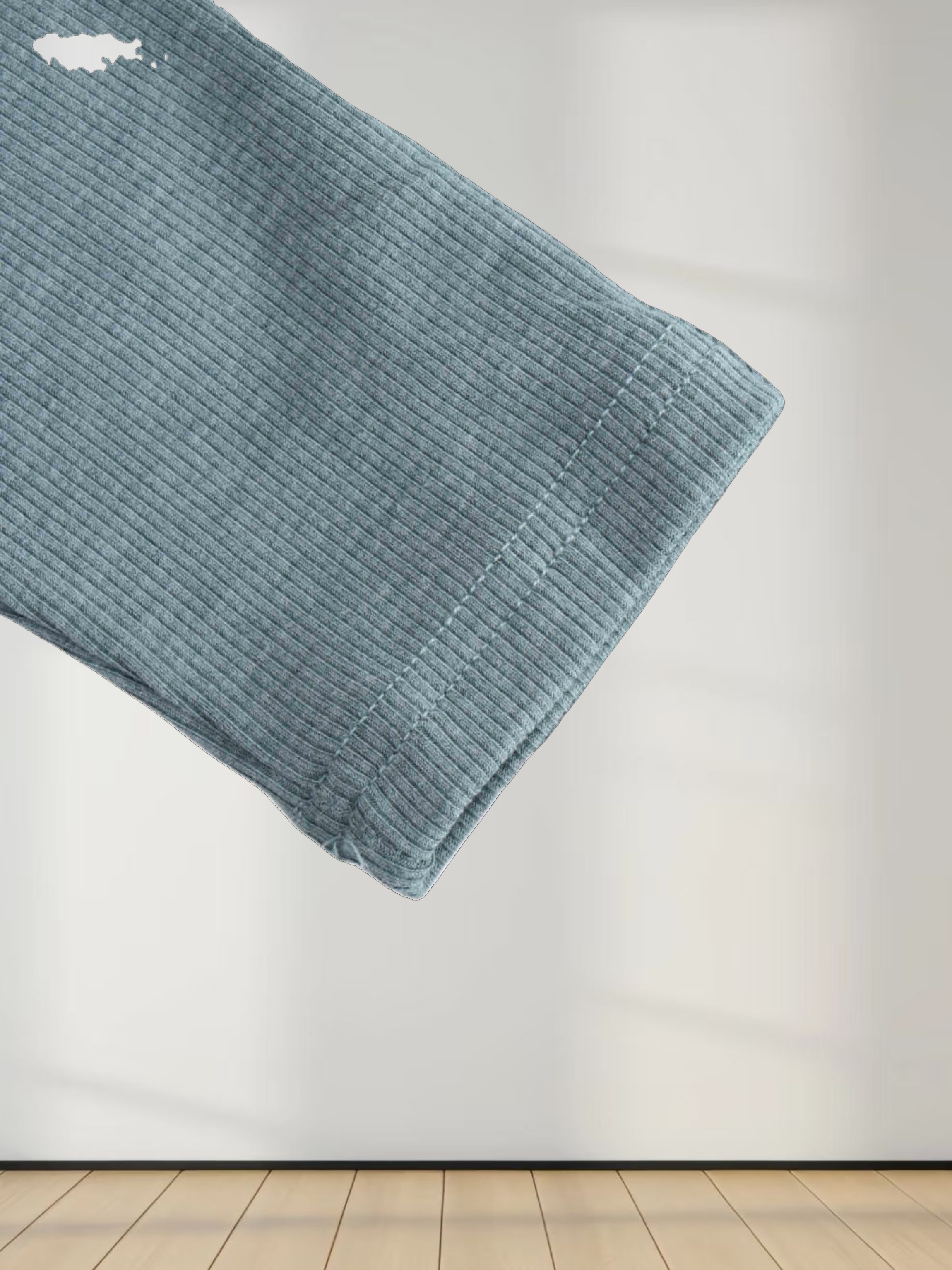 CREW RIBBED DOLMAN-HEATHER GREEN