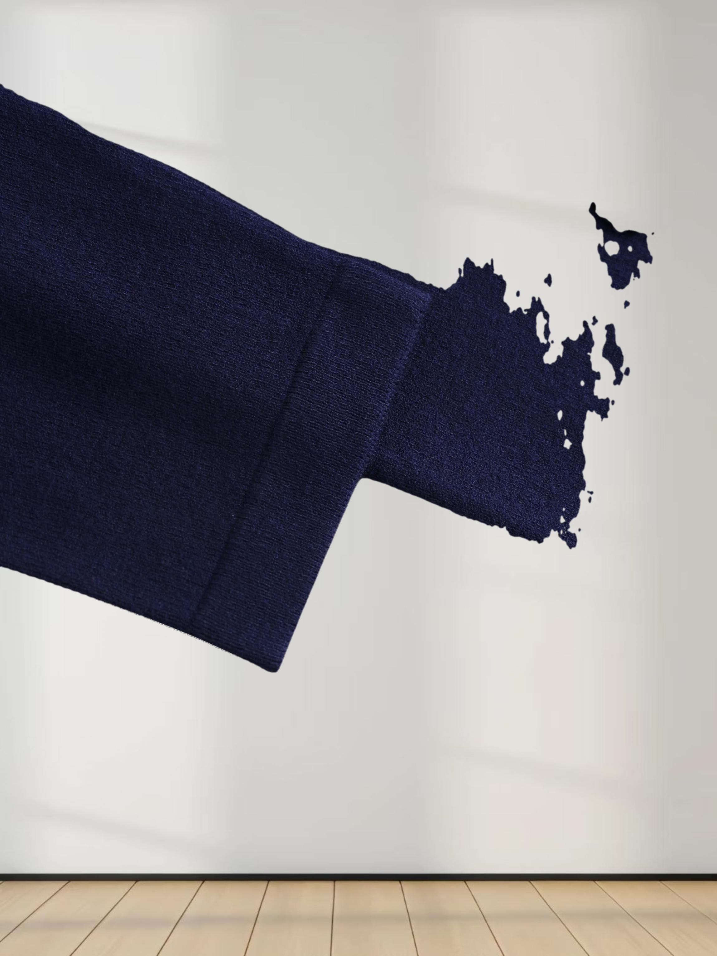 Crochet Puff Flower Sweater Set-Navy