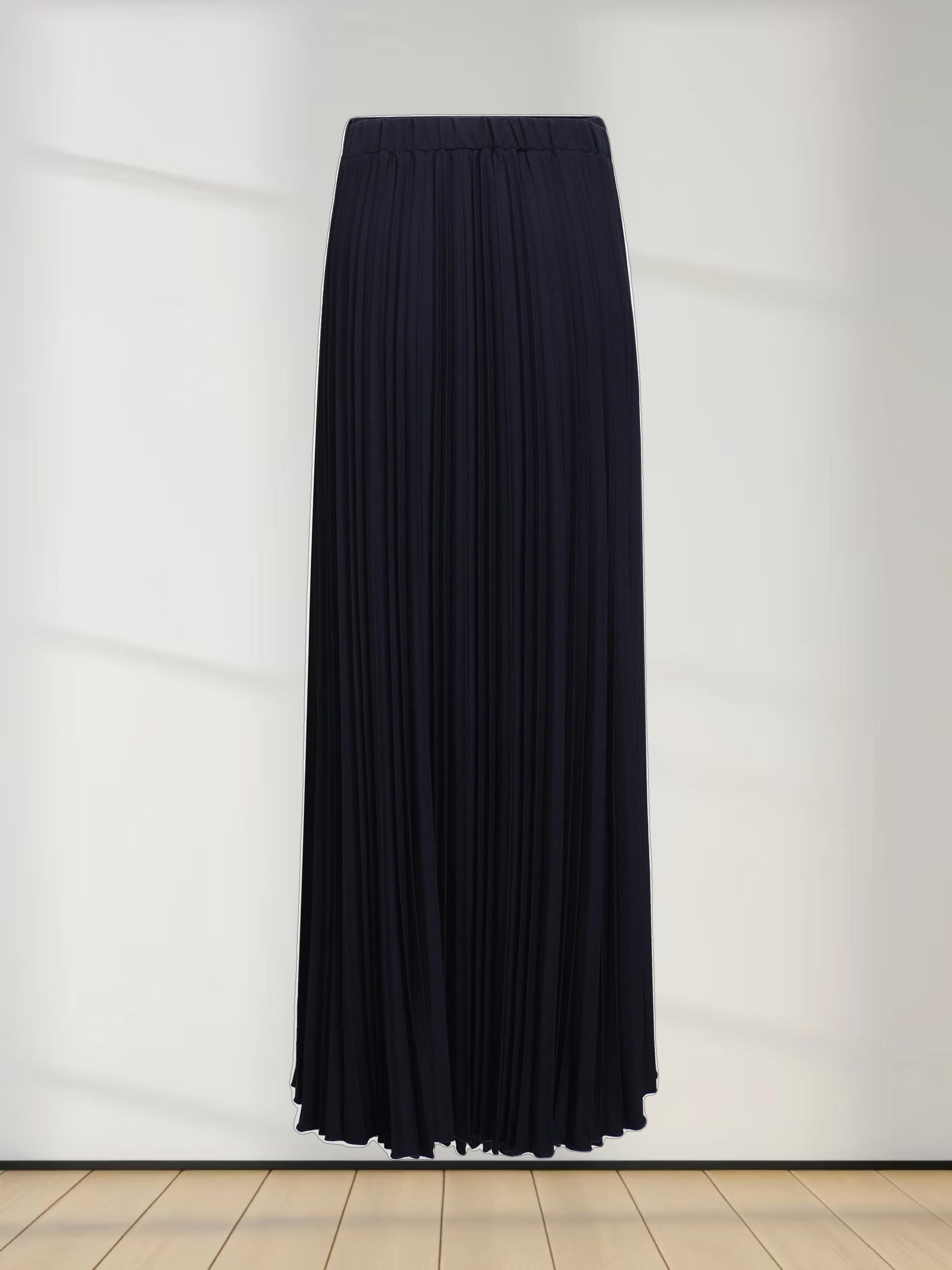 Mix Pleat Skirt-Navy