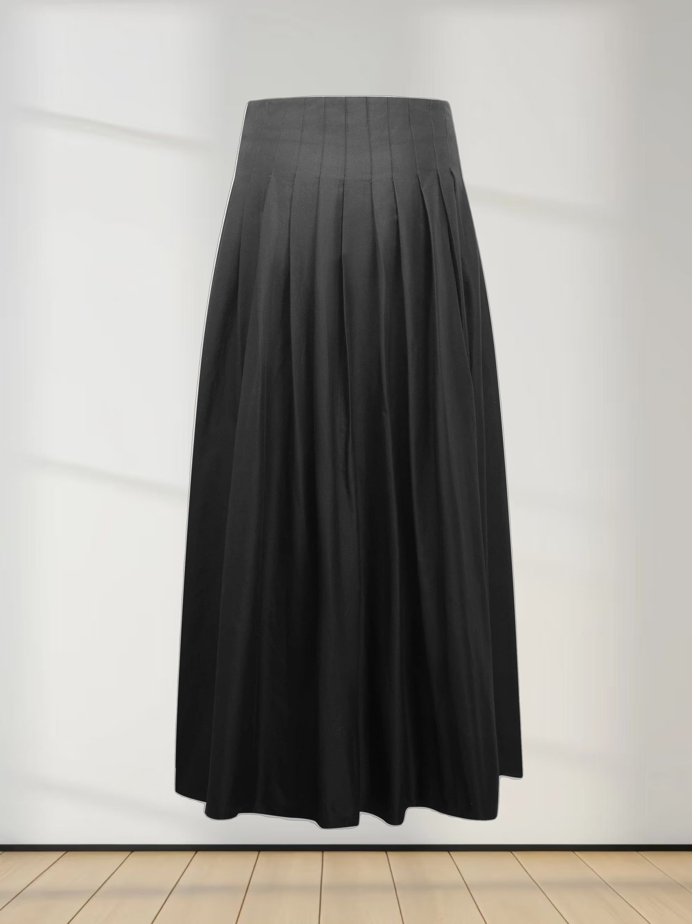 Full Pleated Skirt-Black