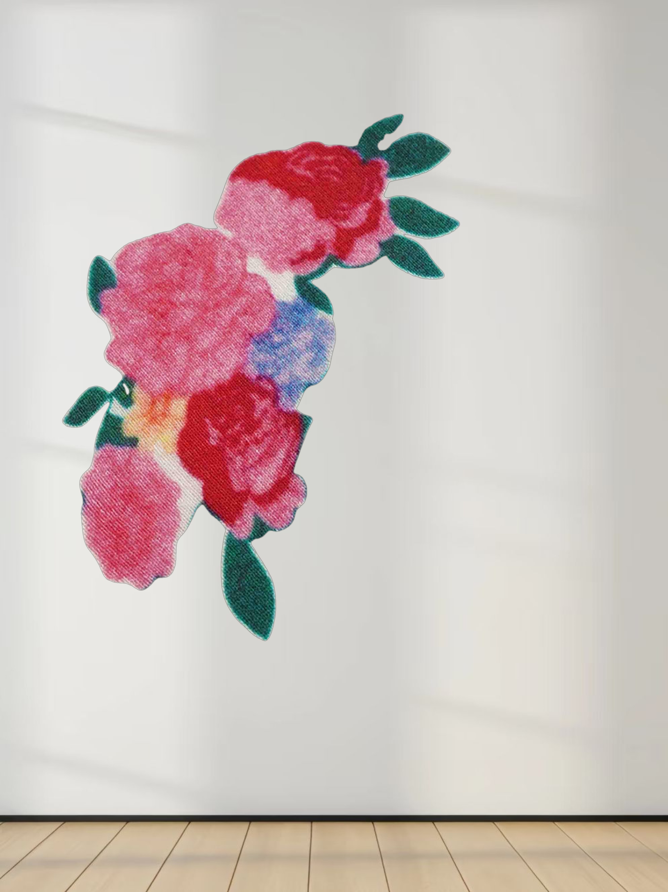 Varsity Floral Design Sweater-Pink Floral