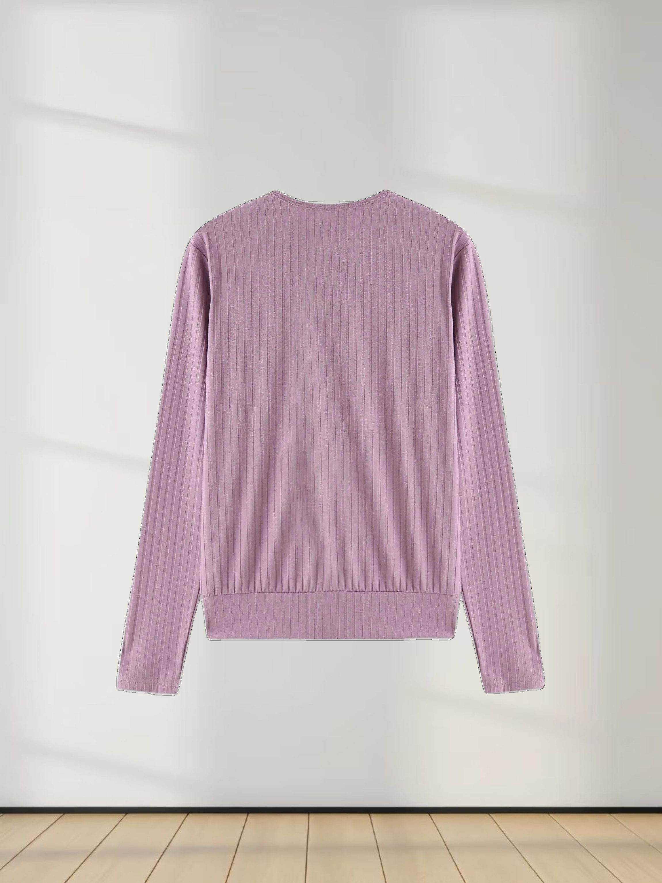 Ribbed High V Bomber-Lavender