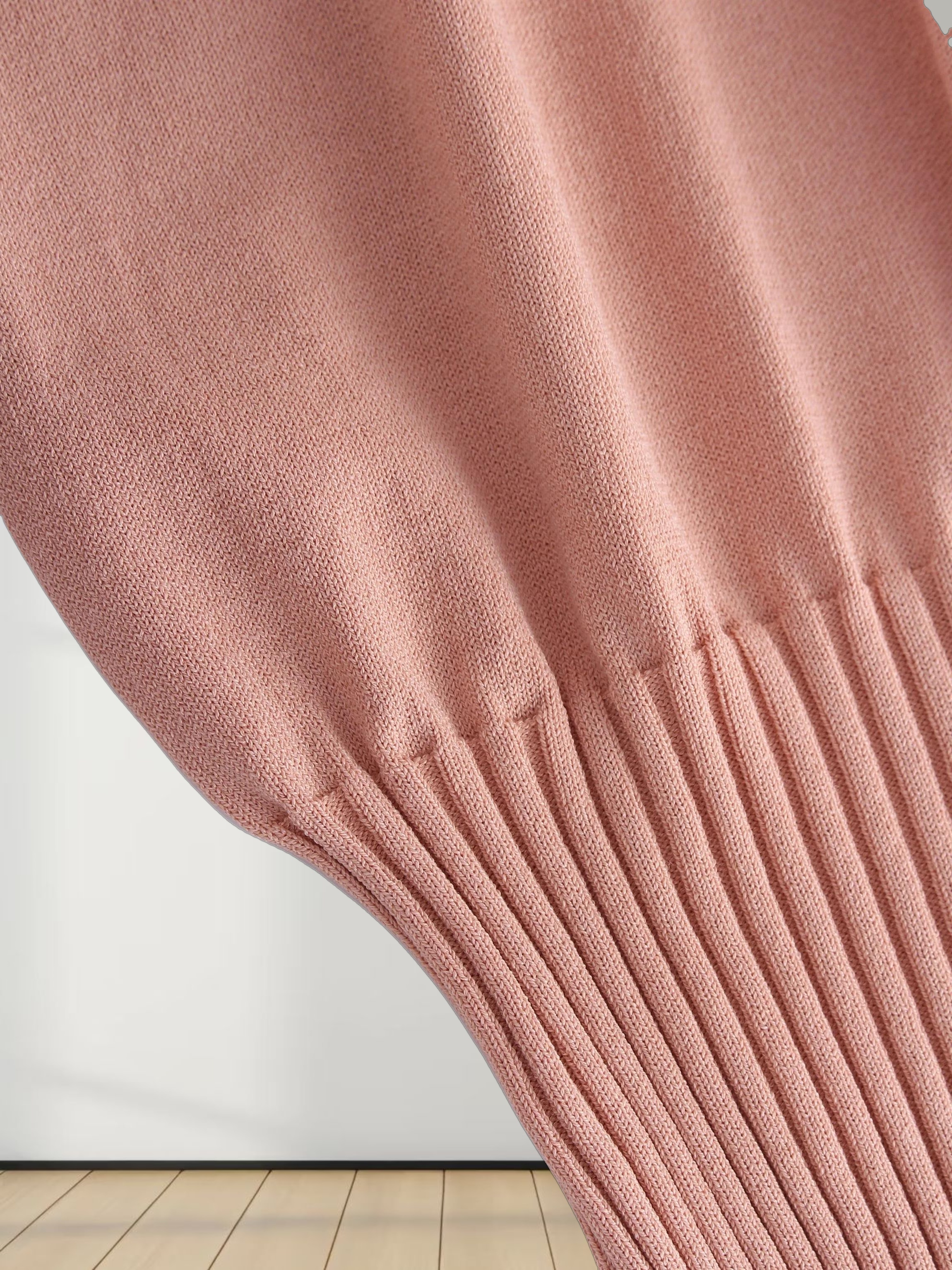 RIBBED WAISTED SWEATER-PEACH