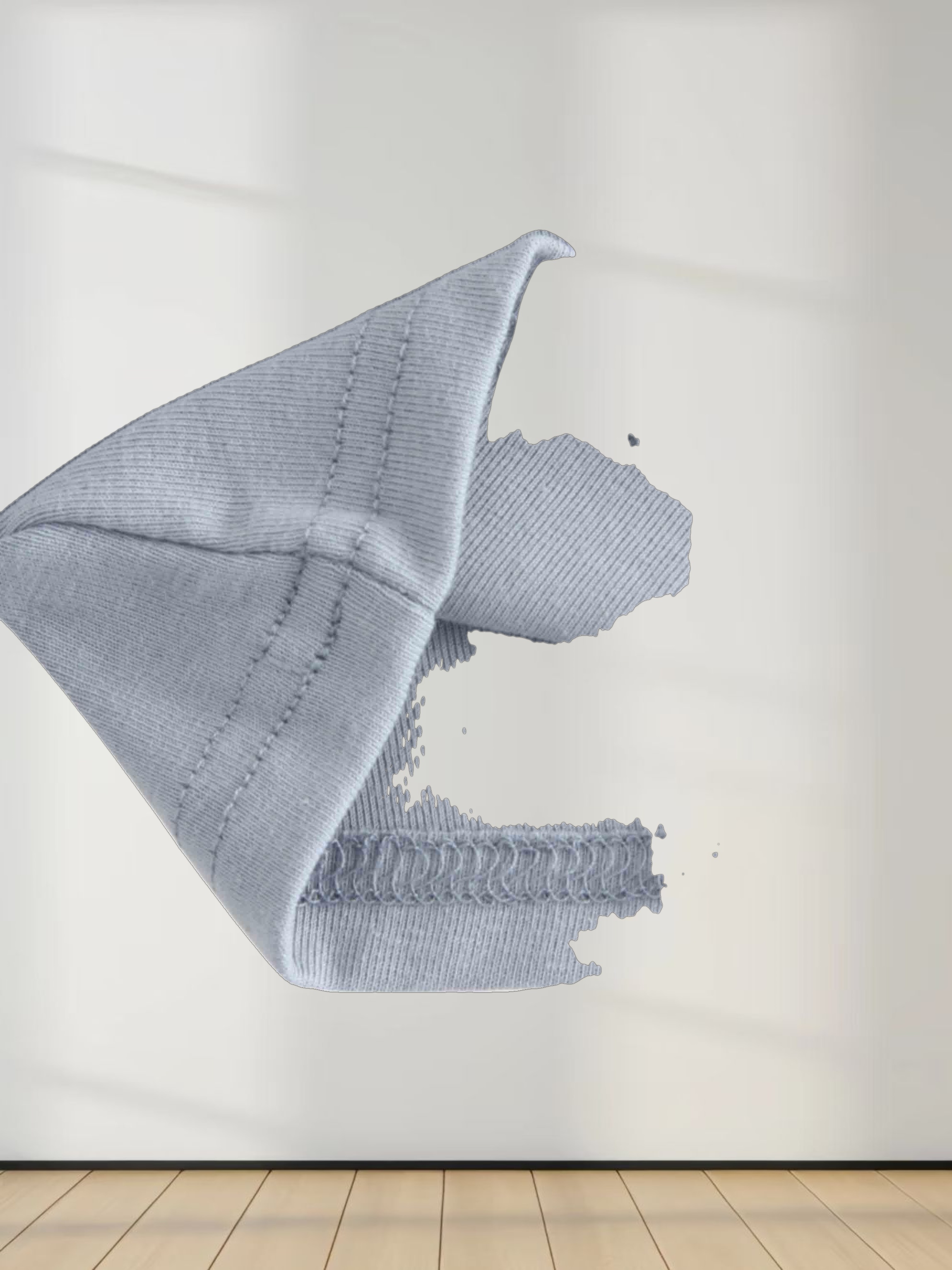 BASIC HIGH V TEE 3Q-LIGHT BLUE