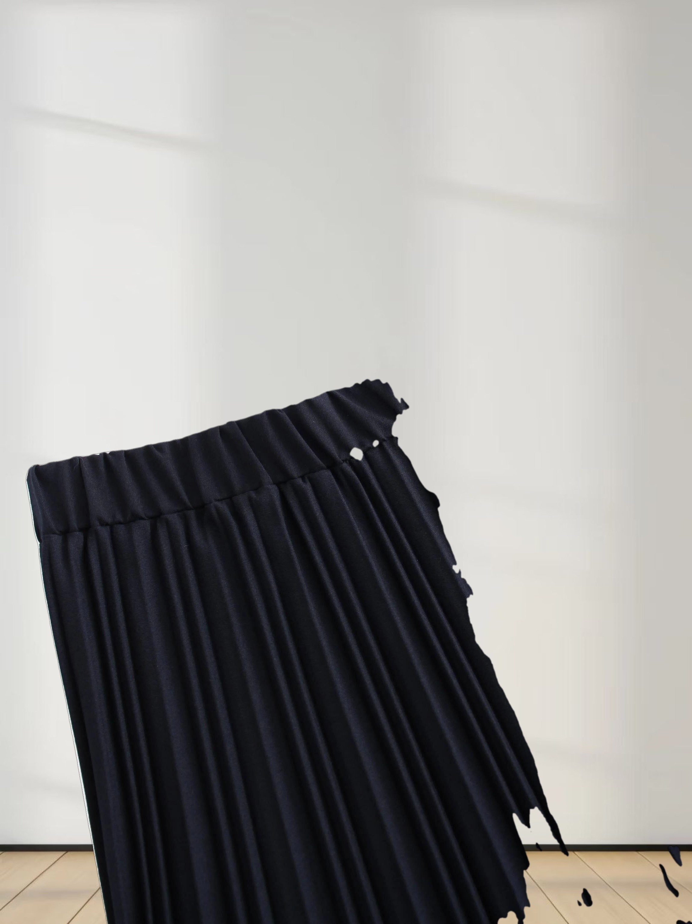 Mix Pleat Skirt-Navy