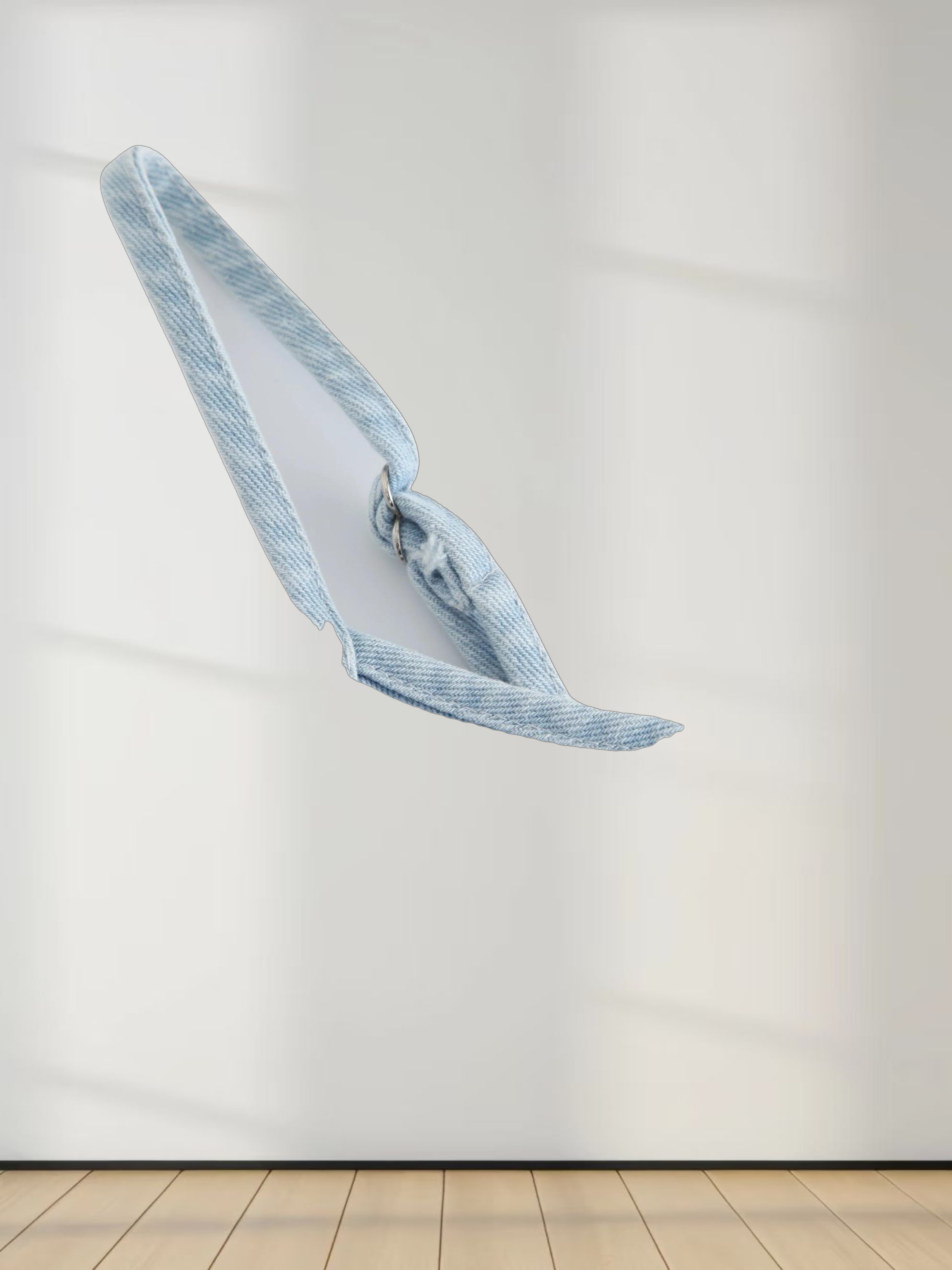 Solid Crew Neck Slip Dress-Sky Blue Denim