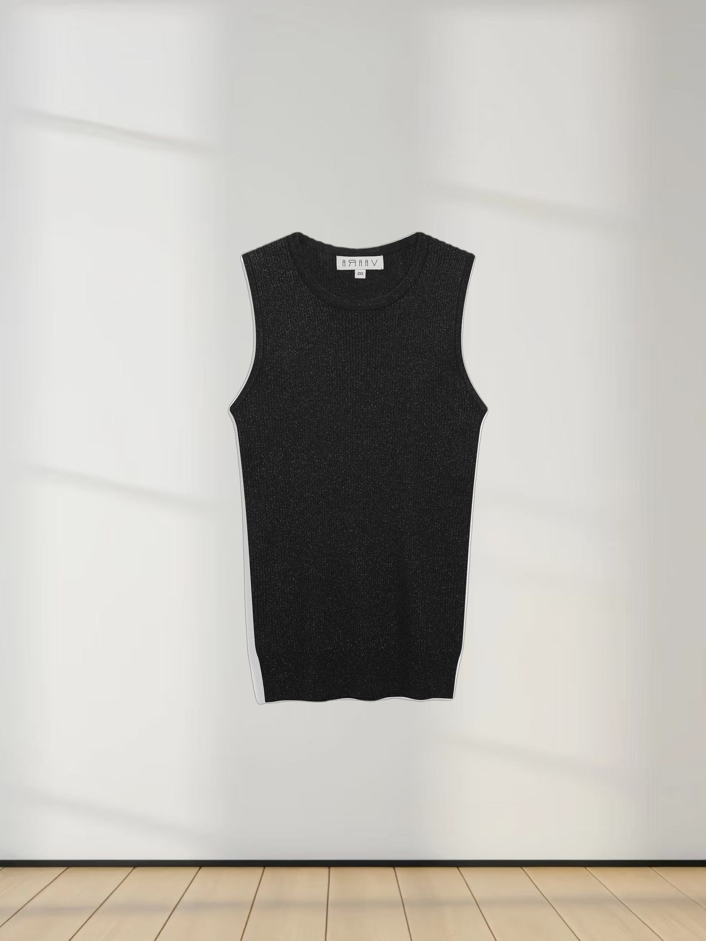 Lurex Sleeveless Sweater-Black