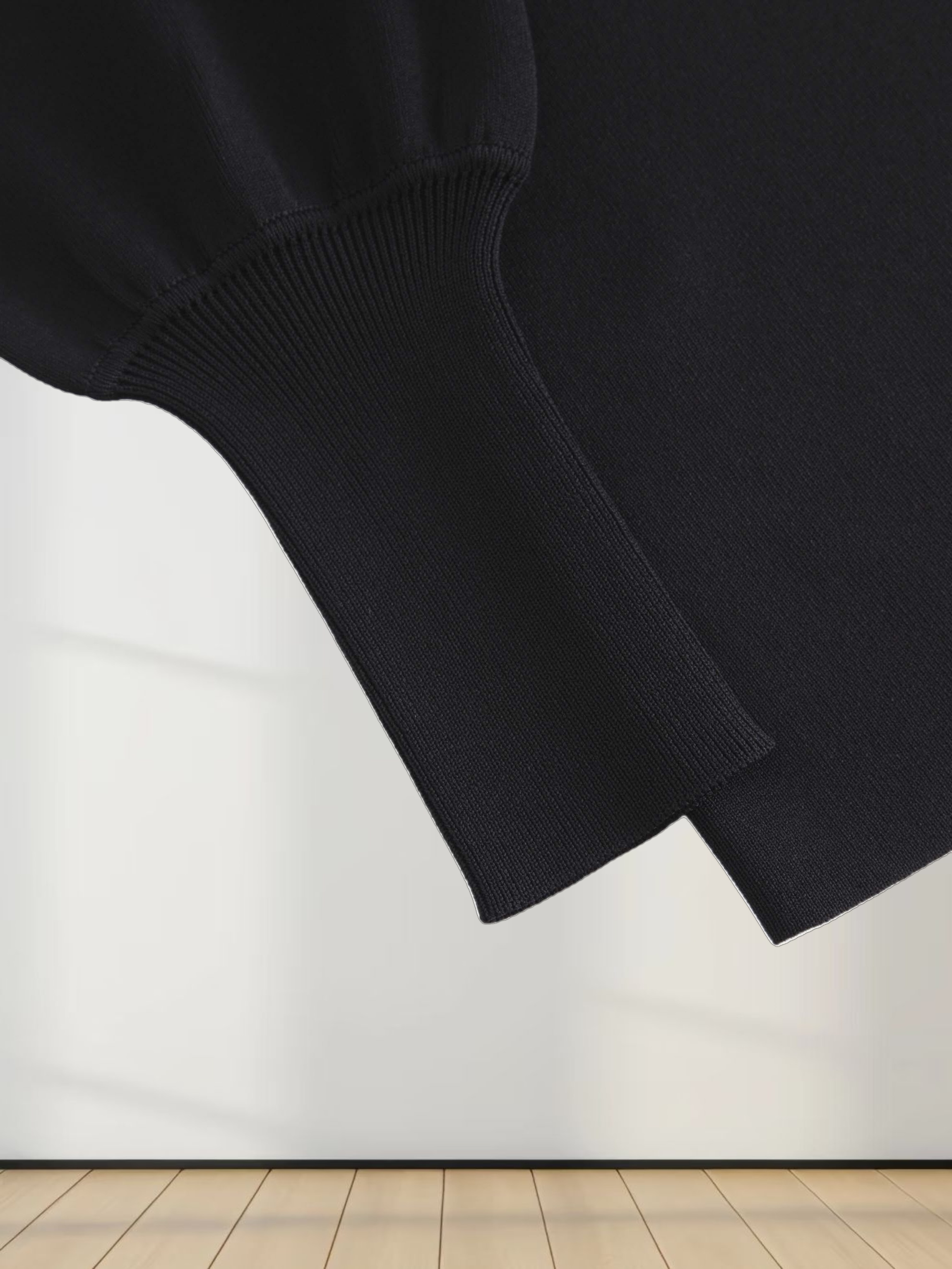 High Cuff Sweater-Black