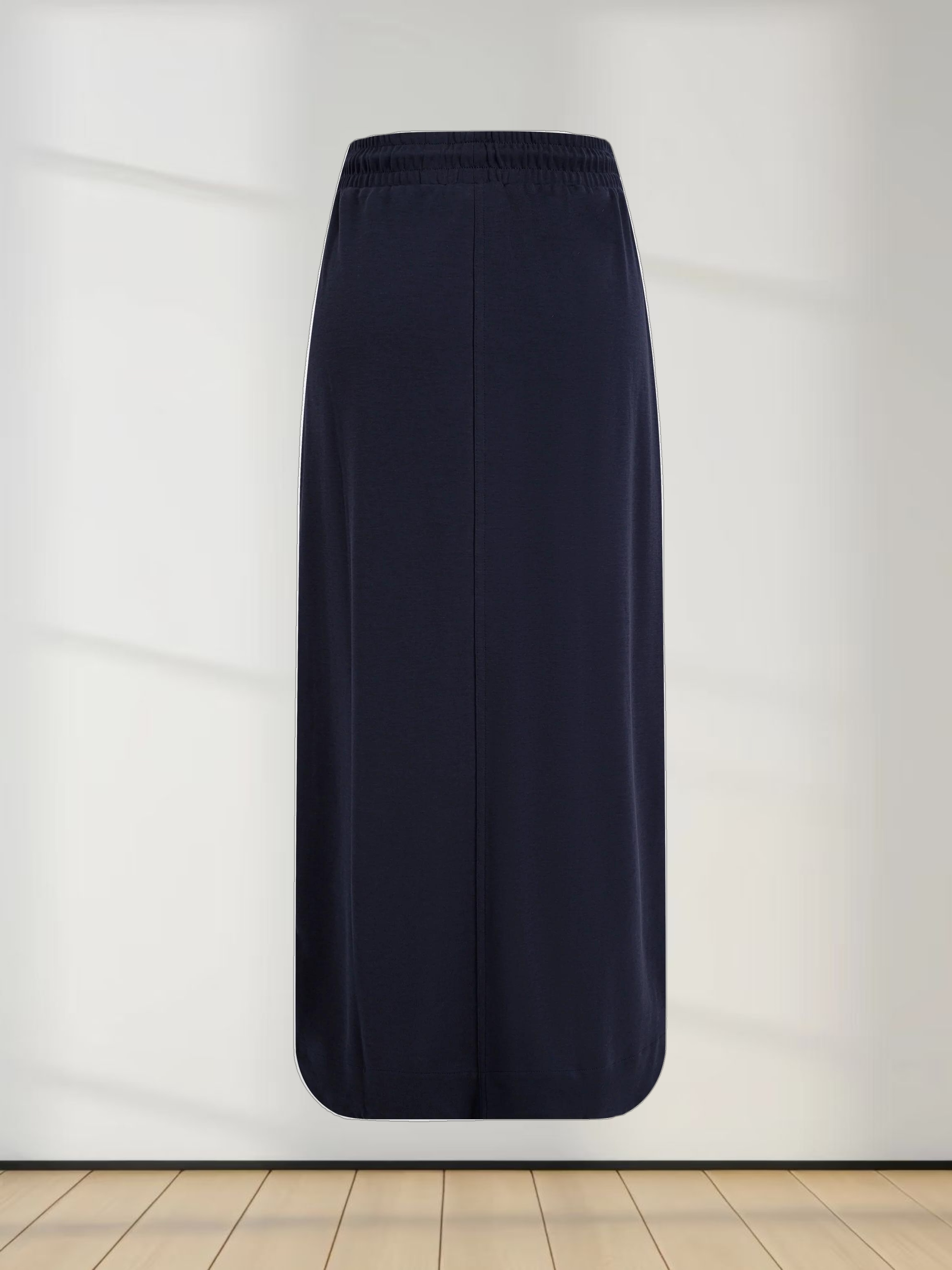 Drawstring Pocket T-Shirt Skirt-Navy