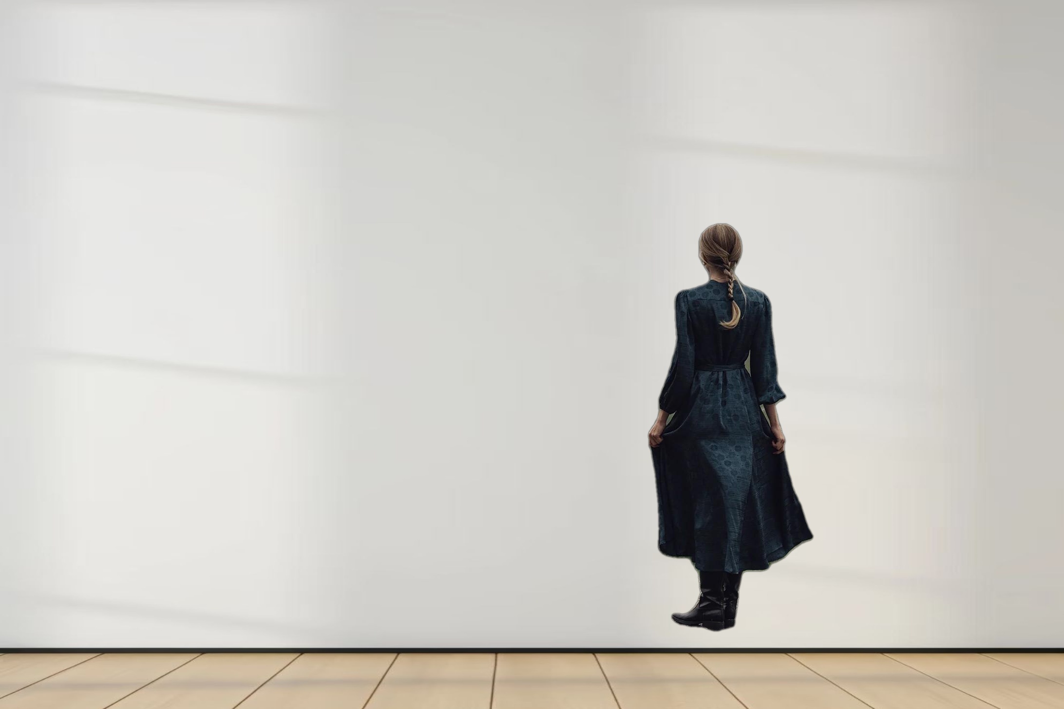 Collared A-Line Shirtdress-Teal Floral