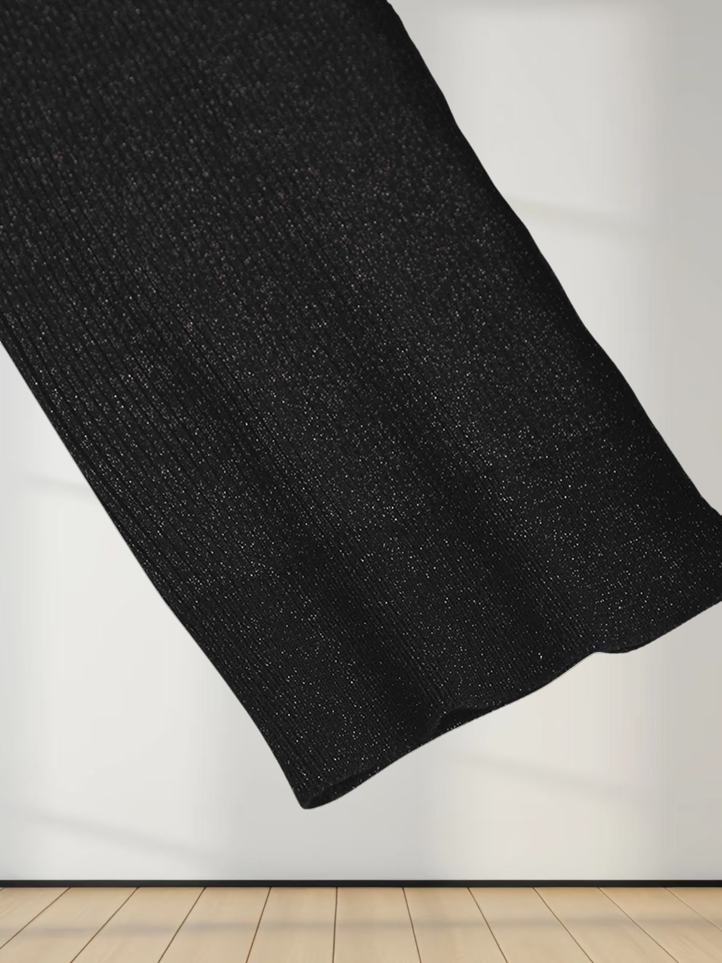 Lurex Ribbed Sweater-Black