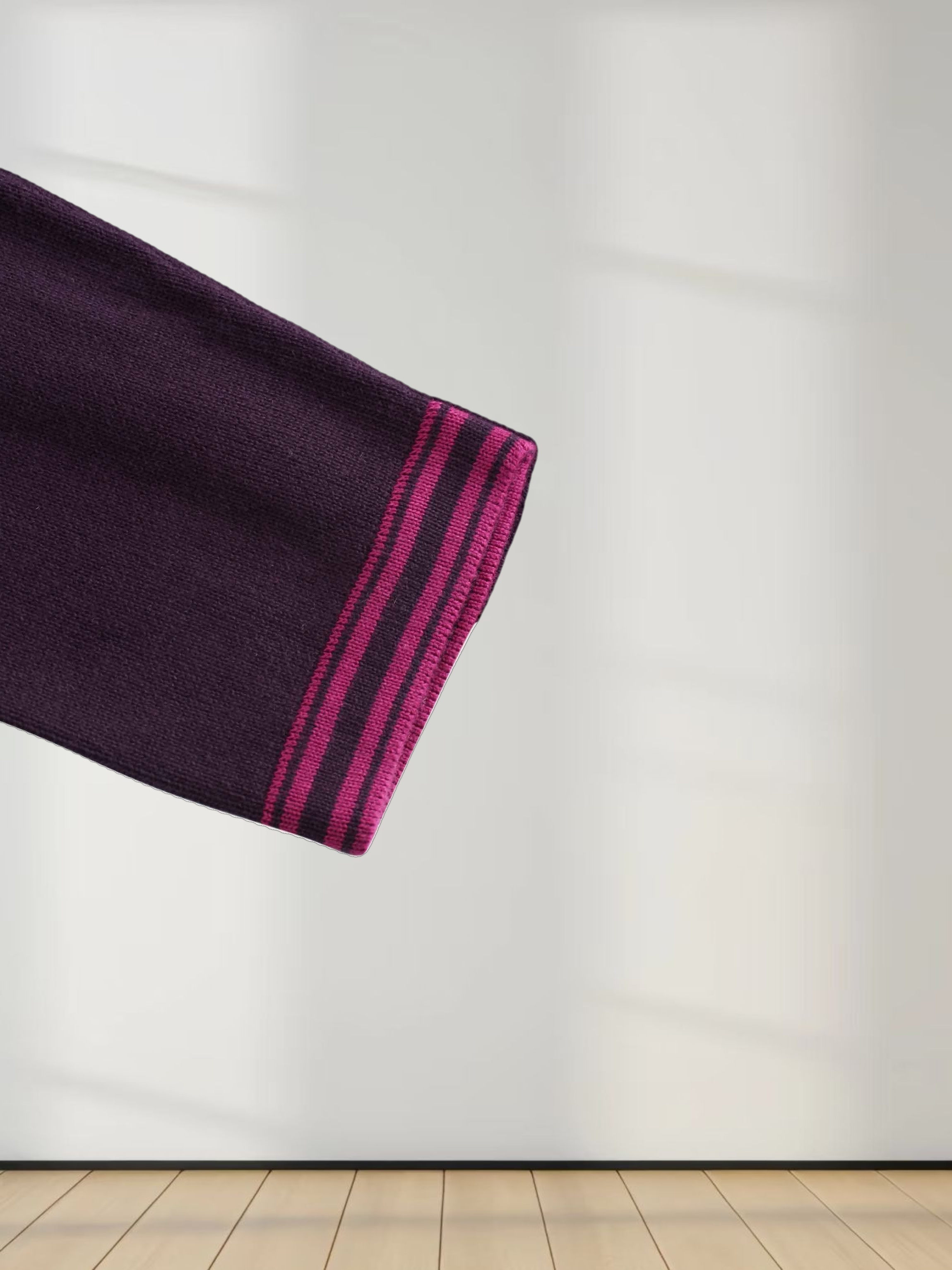 Ruffle Detail Sweater-Wine/Fuchsia