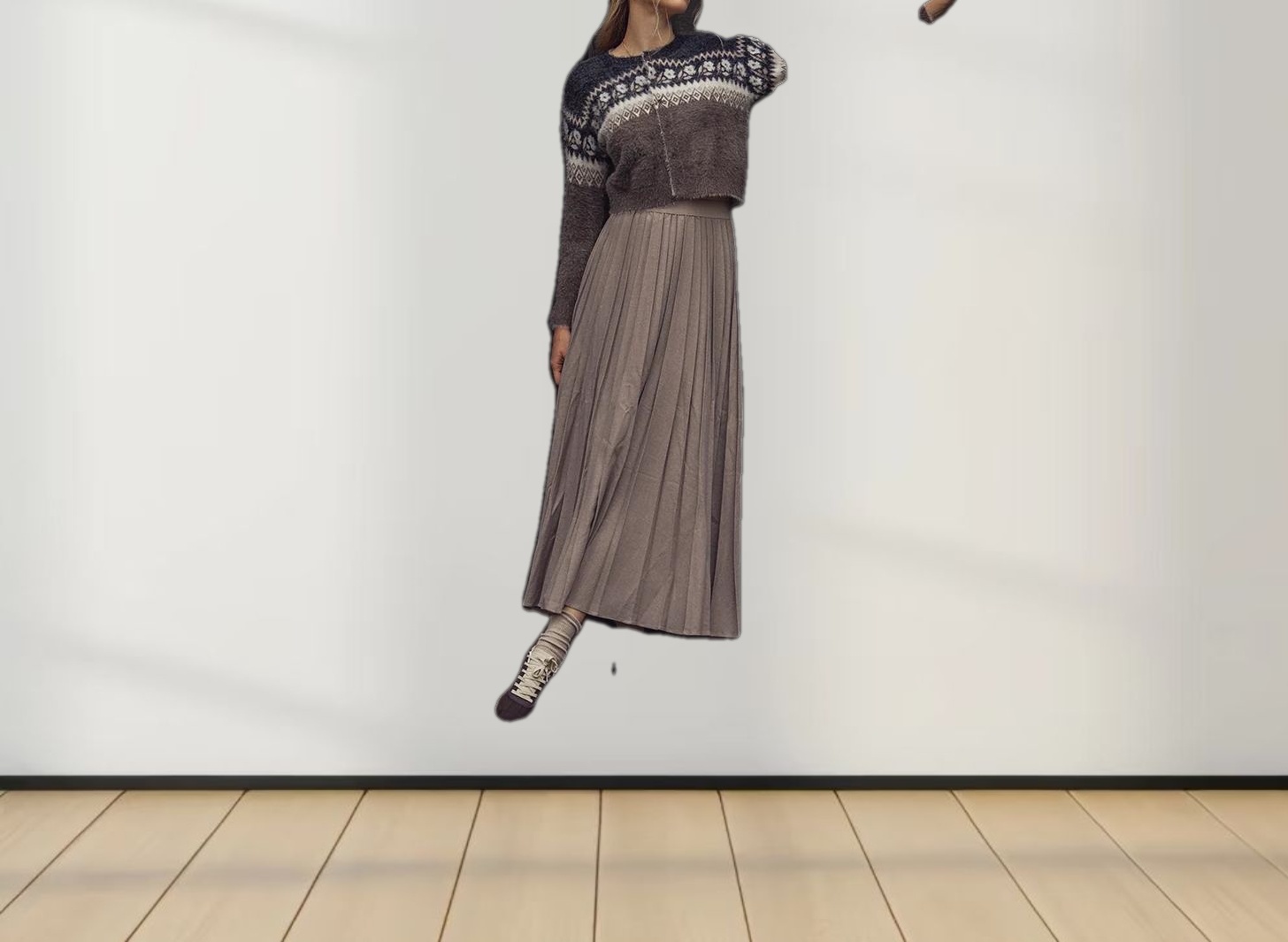 Mohair Crew Cardigan-Aztec Floral