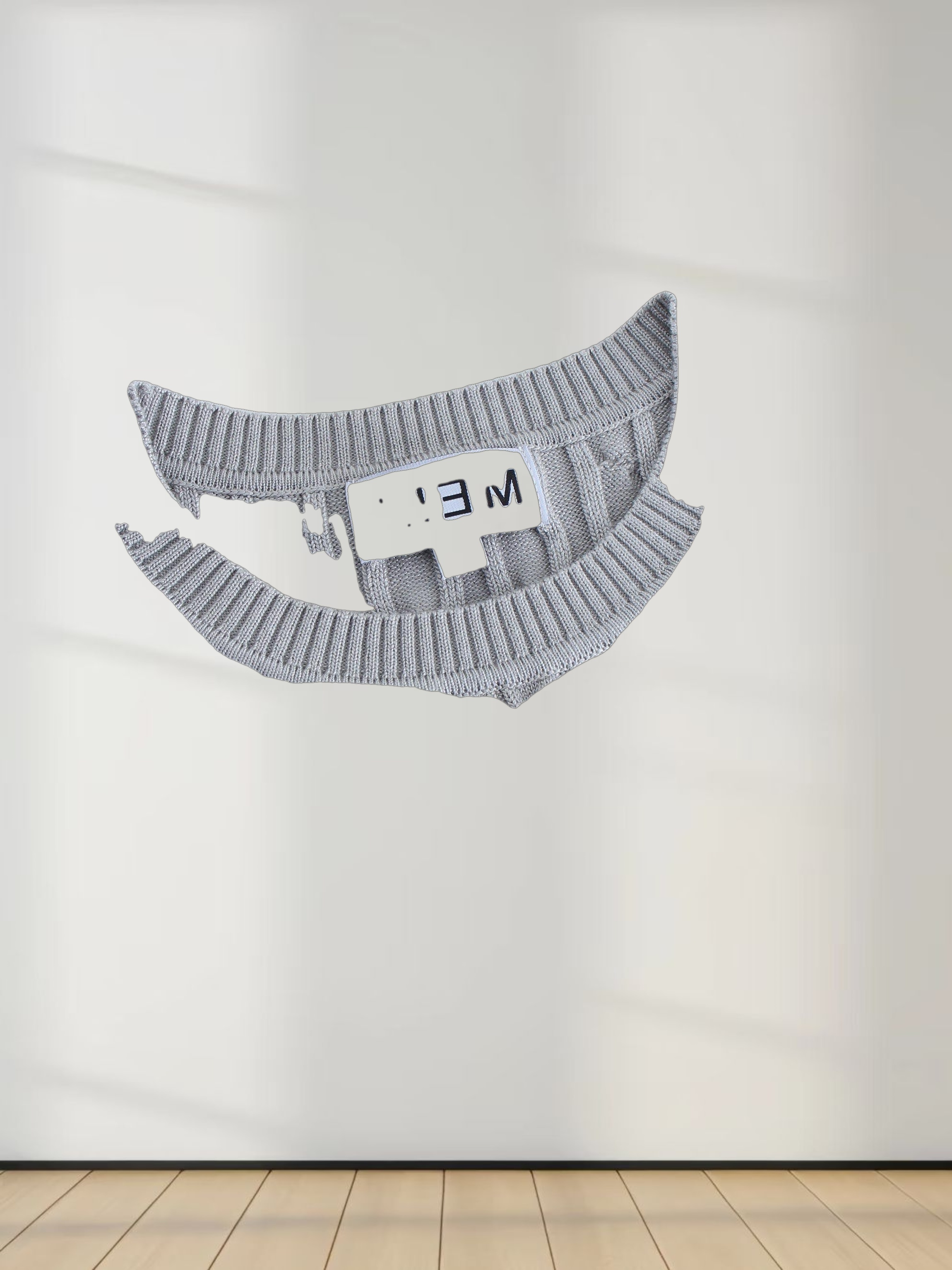 Knit Cable Sweater-Grey