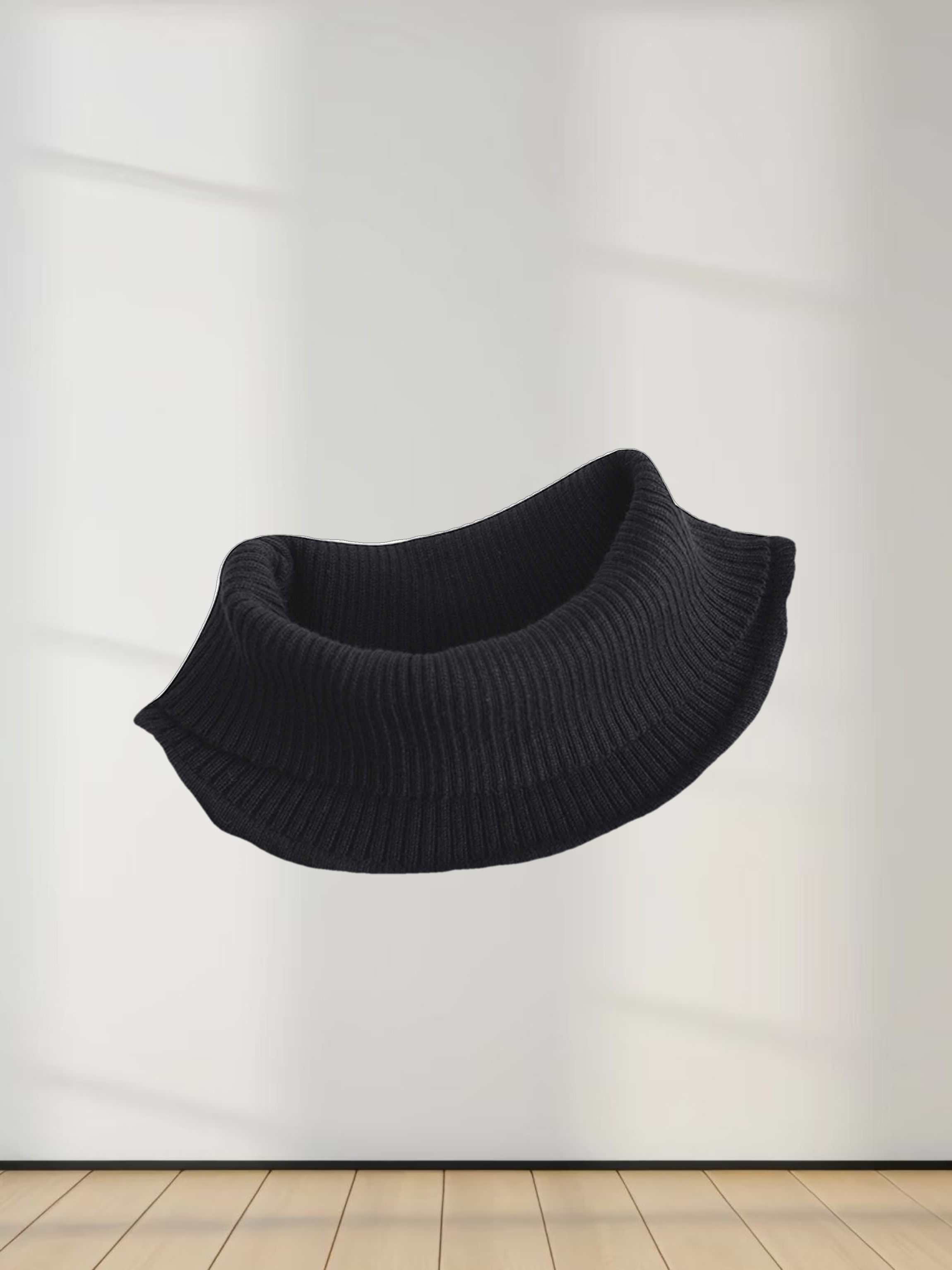 Sleeveless Ribbed Turtleneck-Black