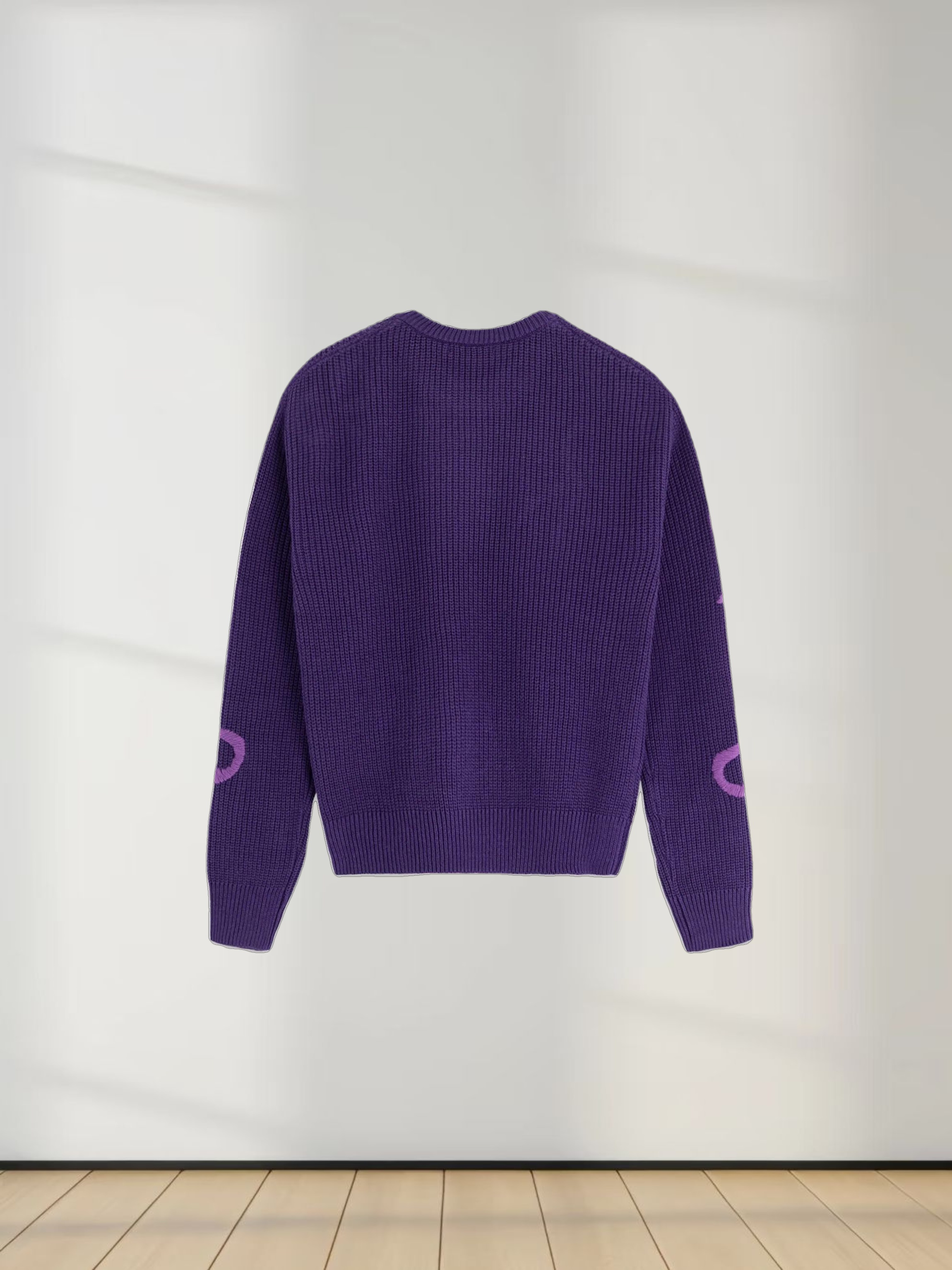 Bow Ribbon Sweater-Purple/Purple
