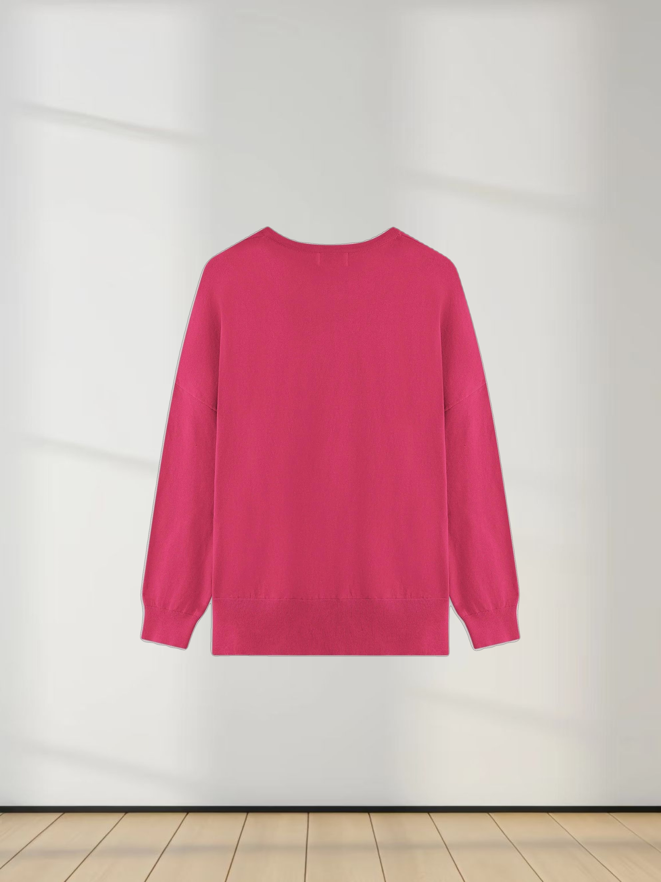 Oversized Lightweight Sweater-Pink