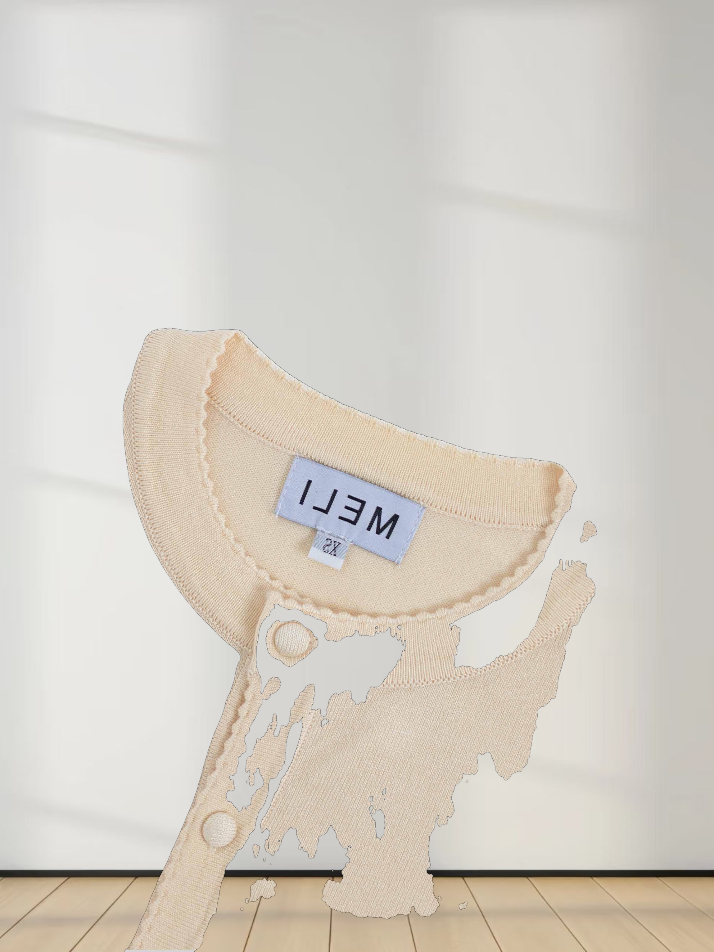 Trim Detail Crew Crop Cardigan-Ivory