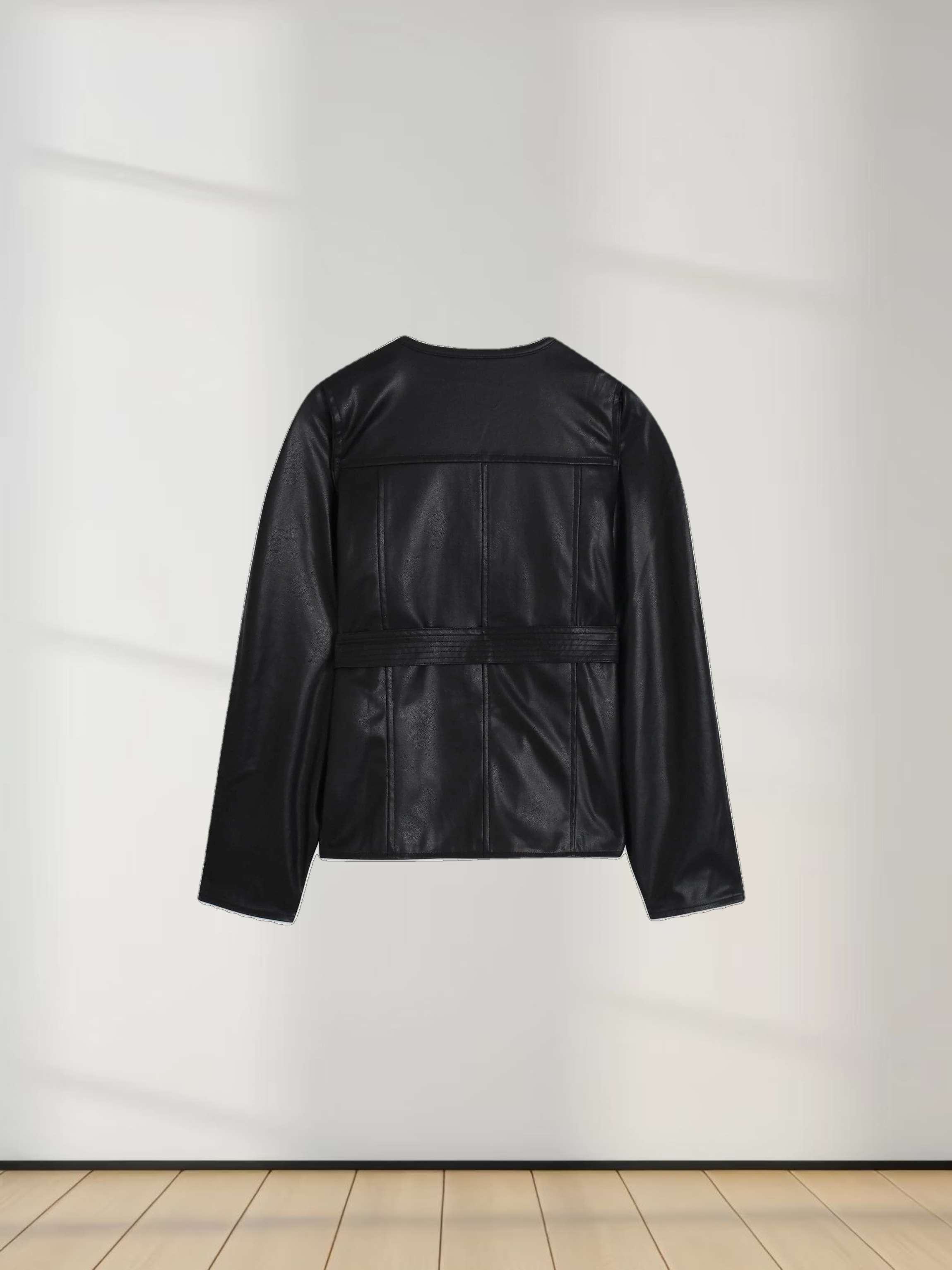 Leather Brunch Jacket-Black