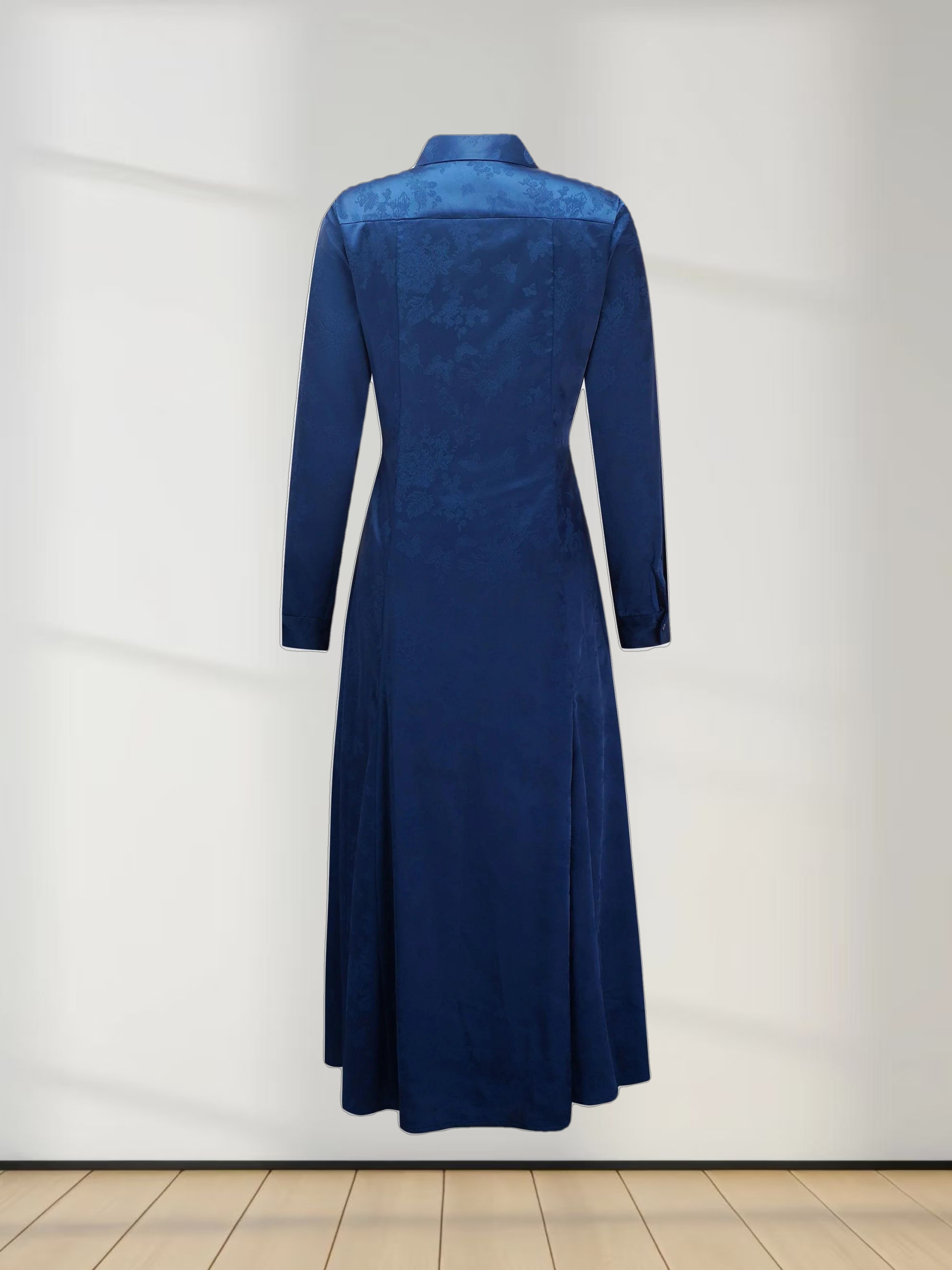 A Line Shirtdress-Teal