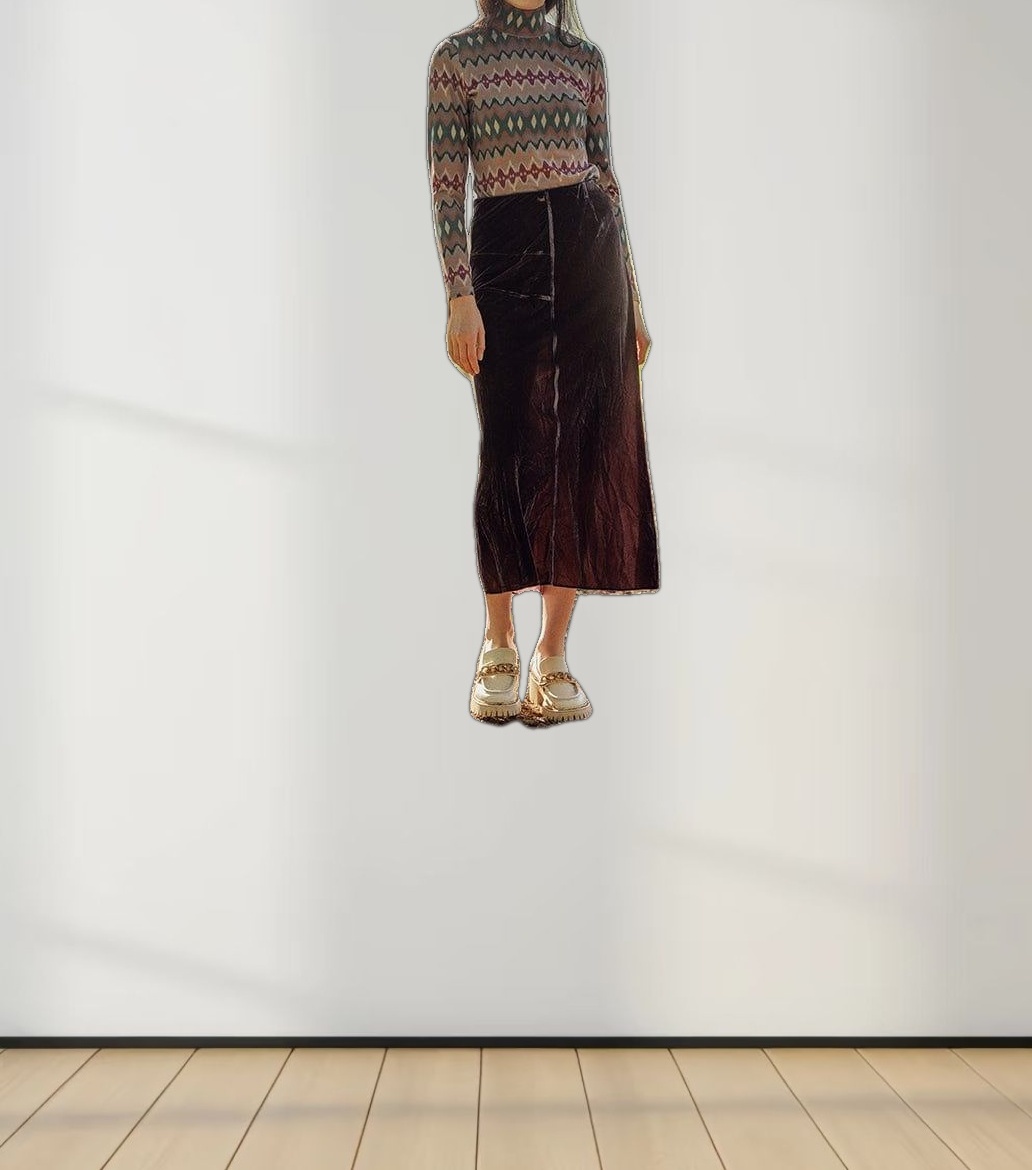 Printed Modal Turtleneck-Multi Colored Aztec