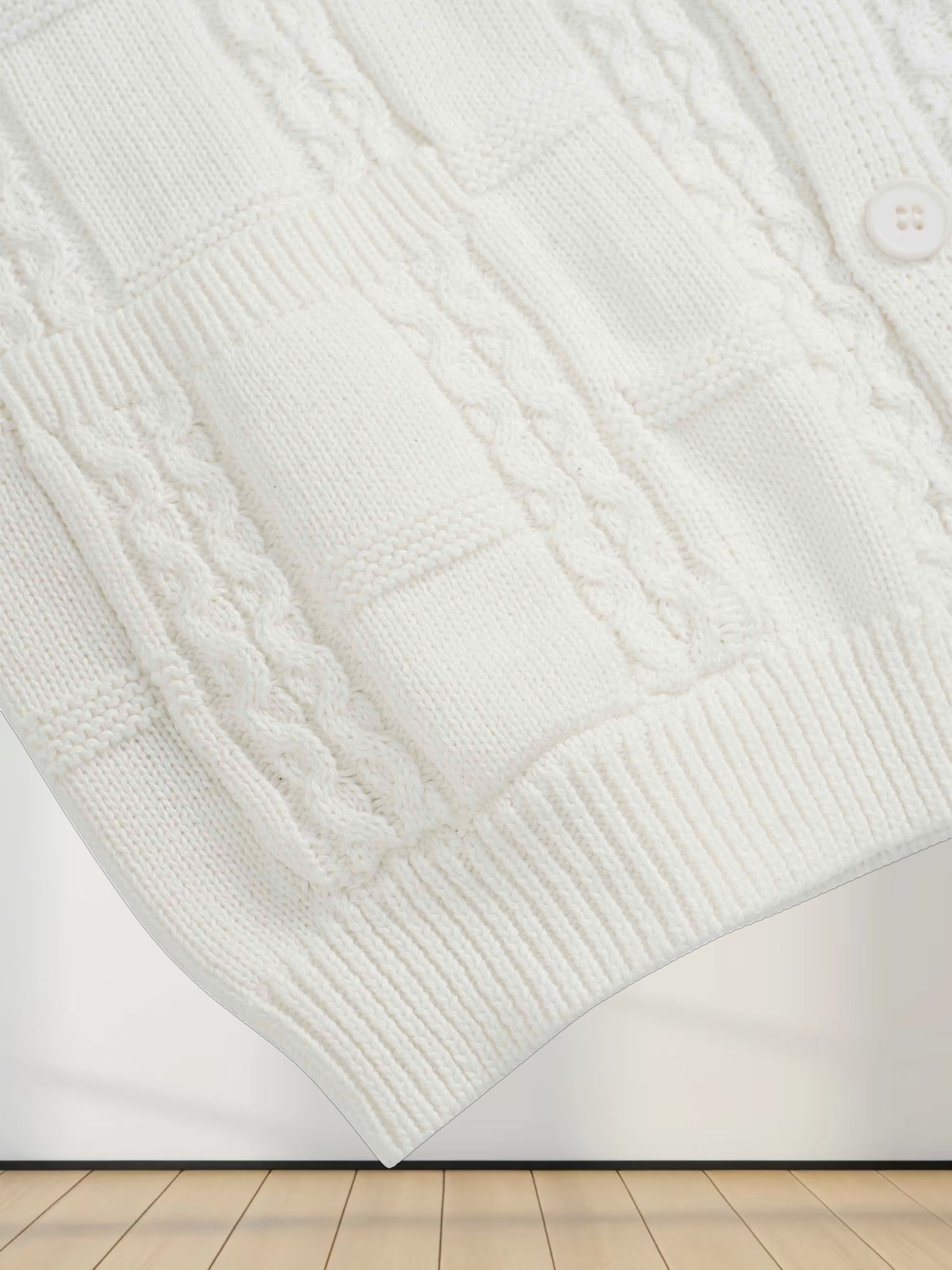 Cable Design Cardigan-Ivory