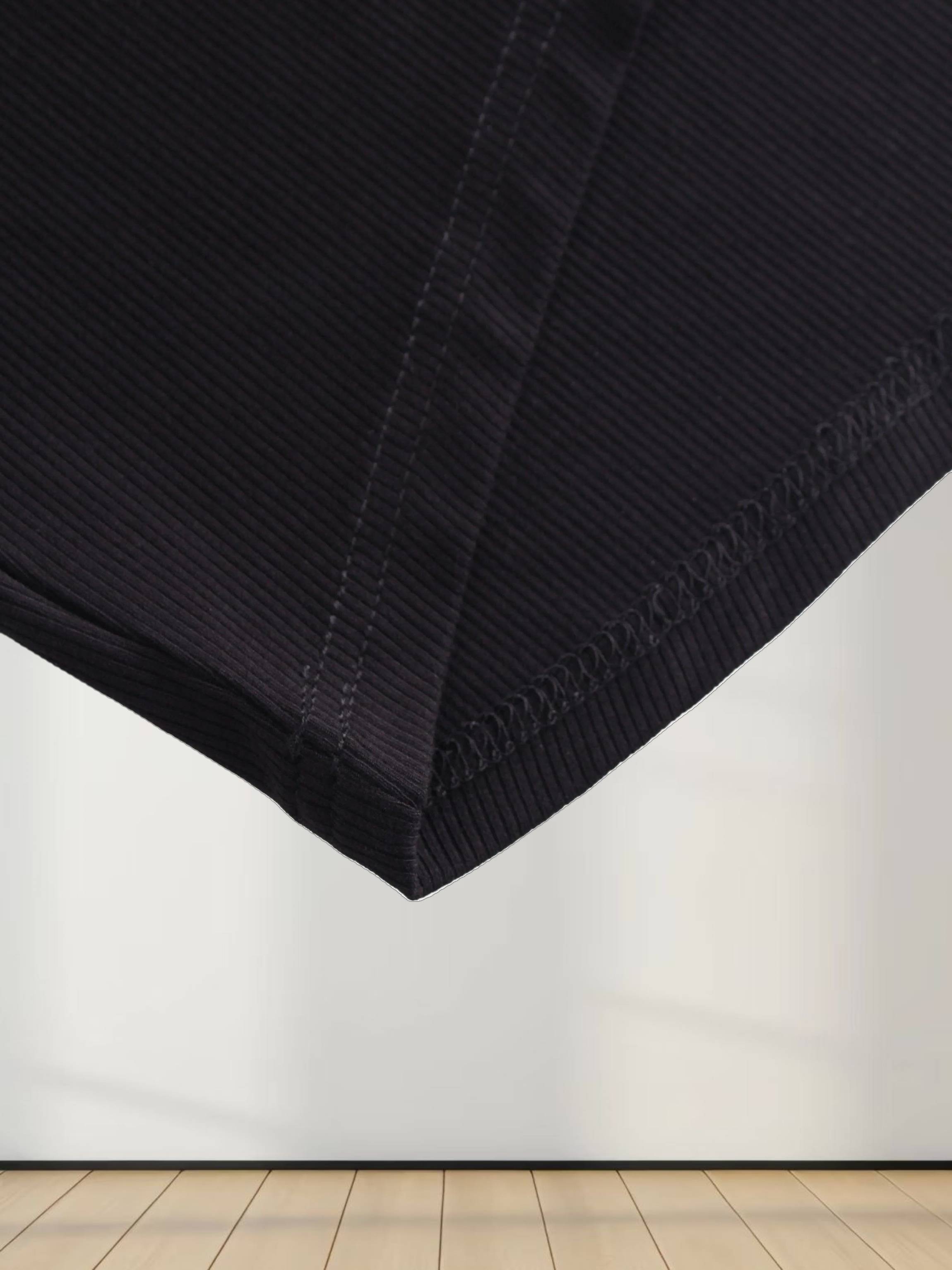 CREW RIBBED DOLMAN-BLACK