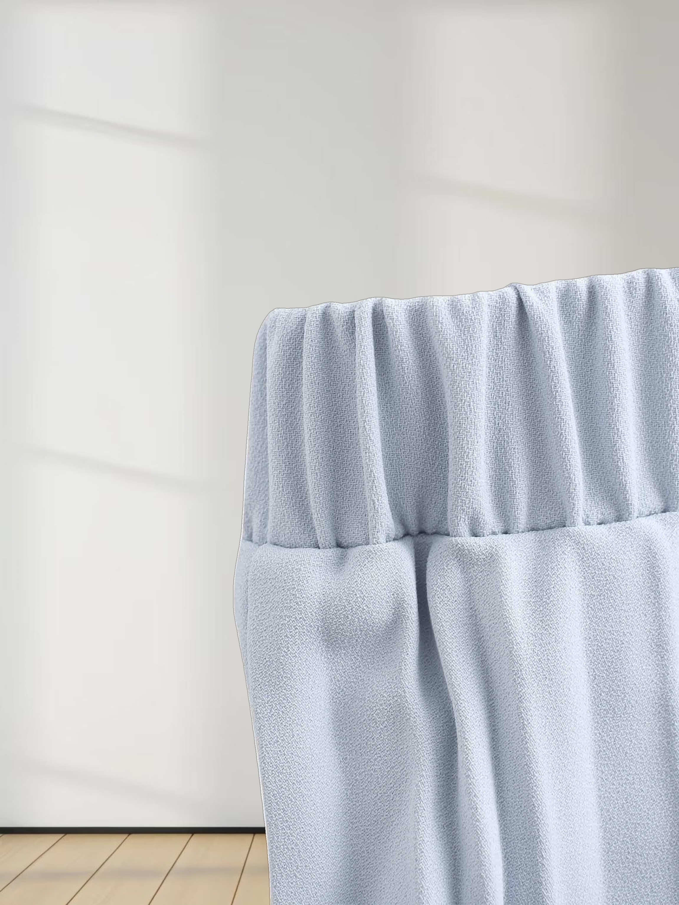 Crepe Pleated Maxi Skirt-Light Blue