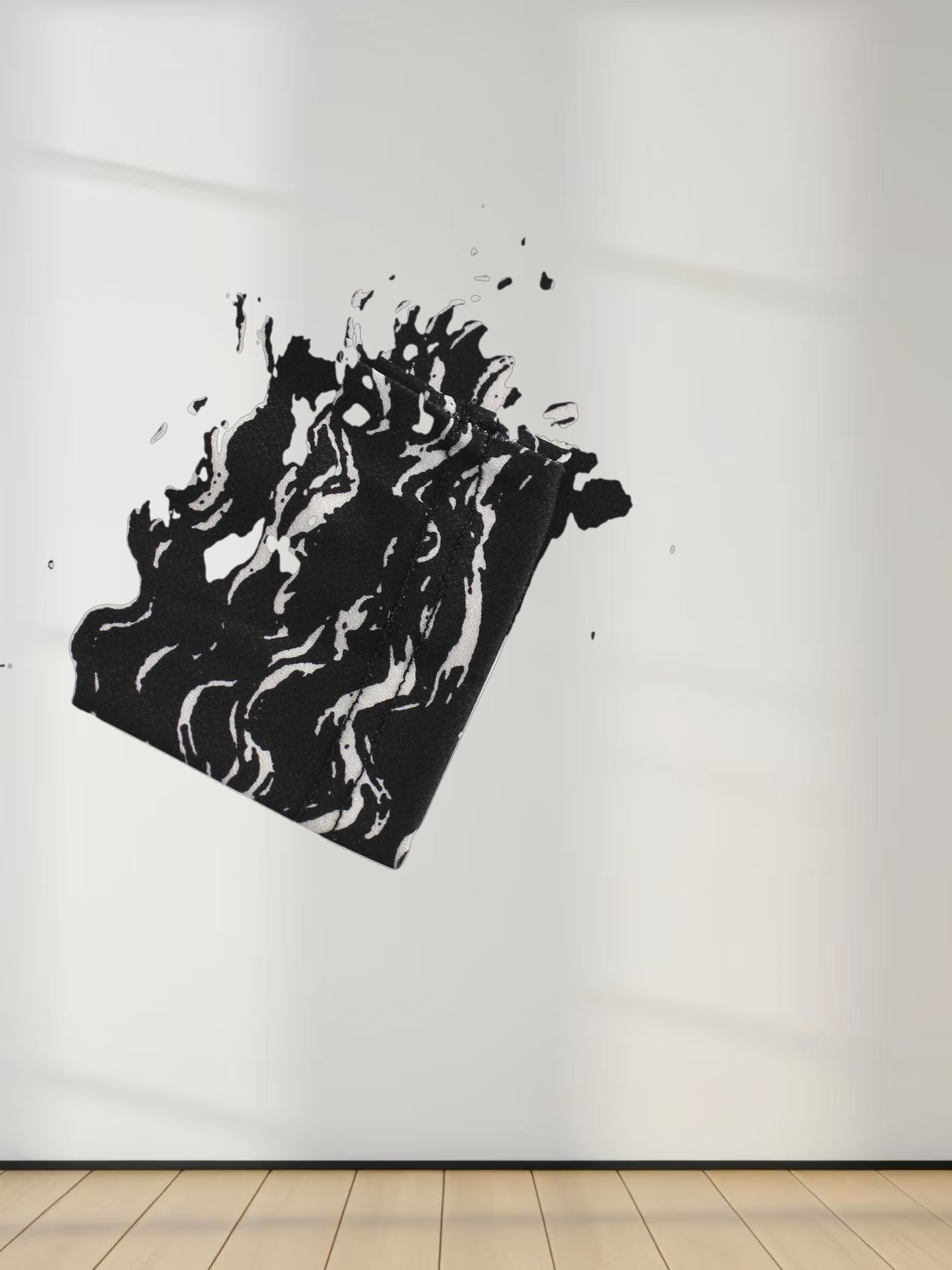 Pleat Bottom Stretch Maxi Dress-Black/White