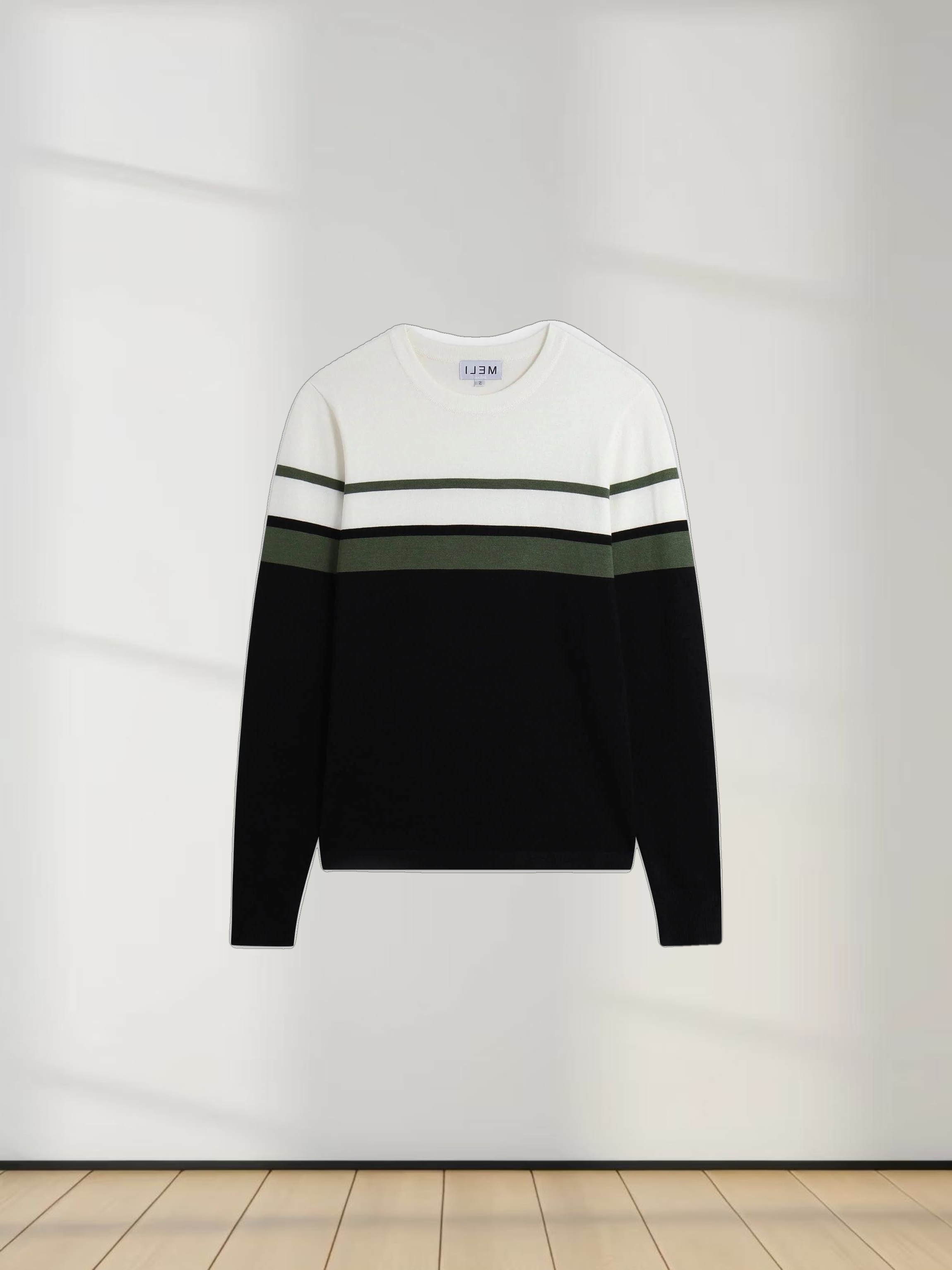 Middle Stripe Sweater-Green