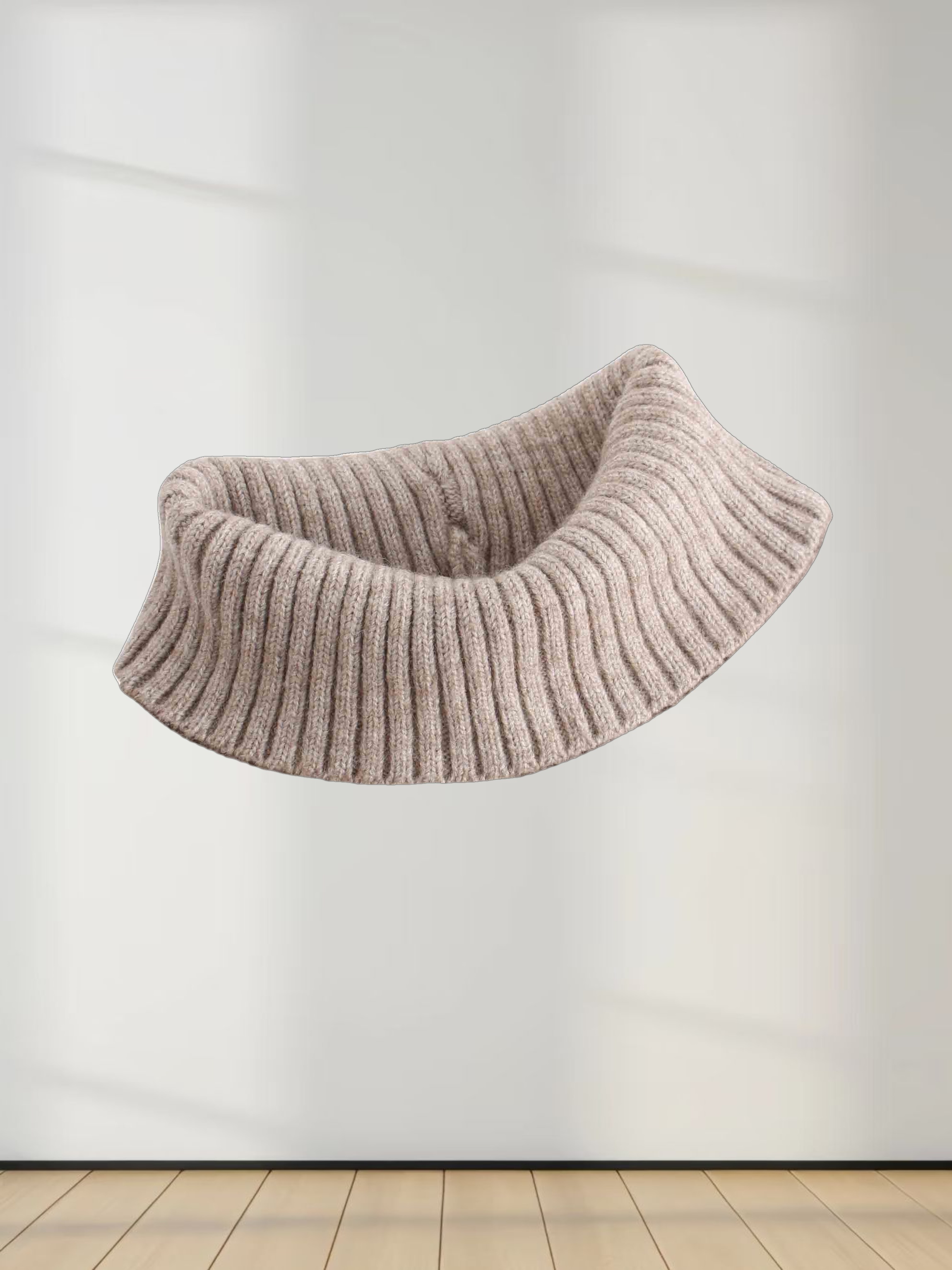 Basketweave Turtleneck Sweater-Taupe