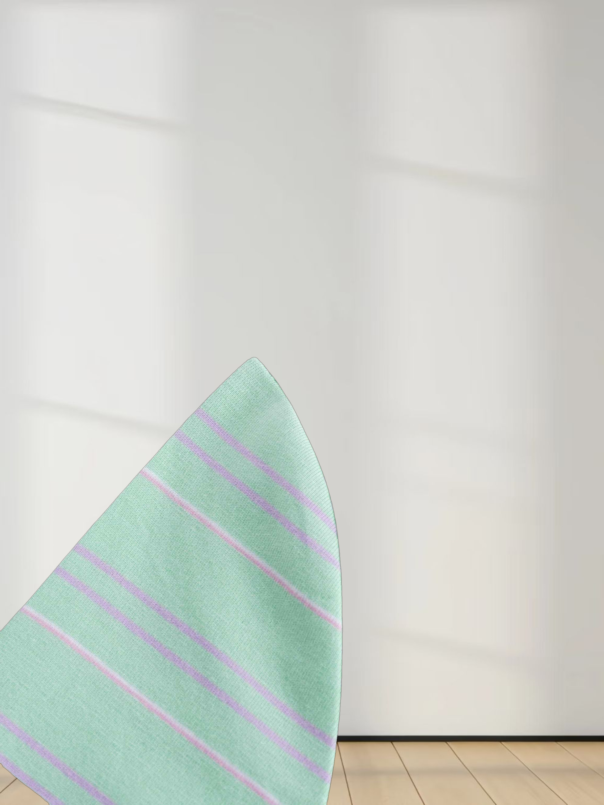 Flat Striped Crew Tee 3Q-Mint