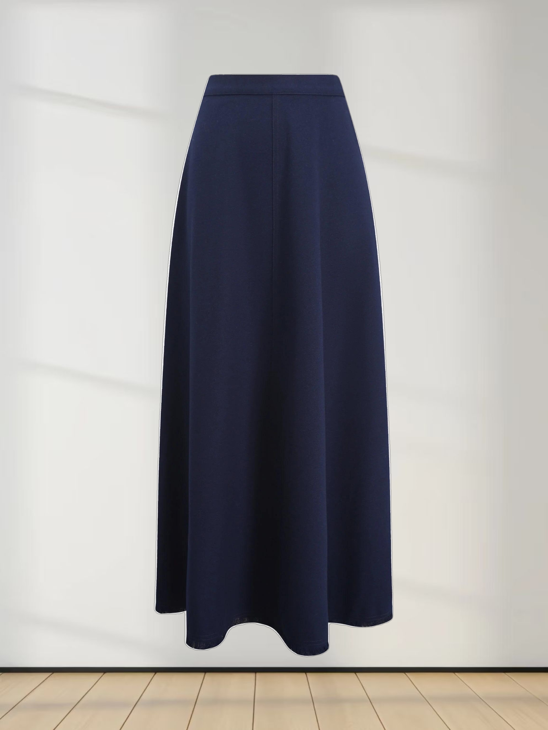 Fringe Circle Skirt-Navy