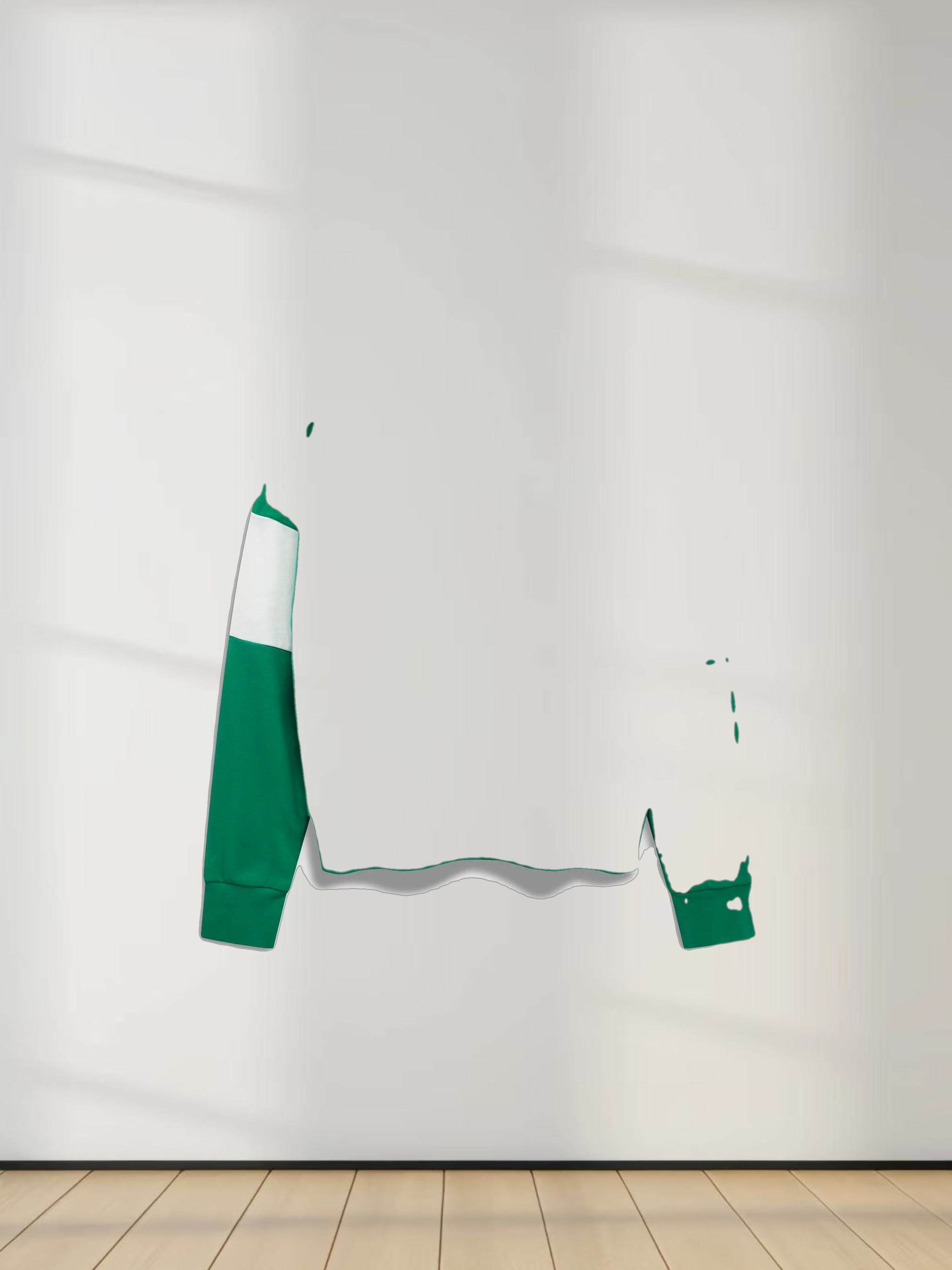 Wide Stripe Bomber Tee-Kelley Green/White