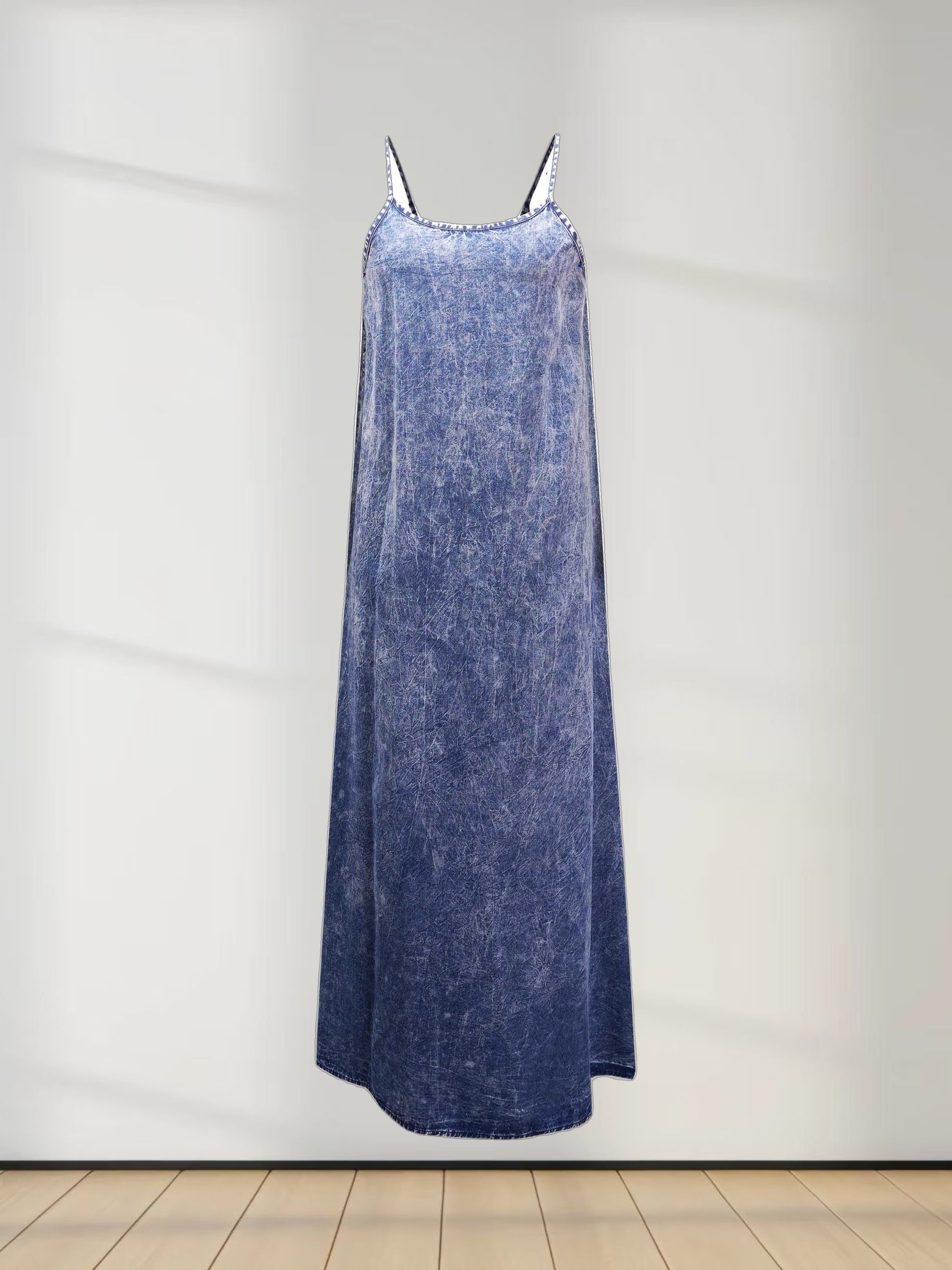 Crew Neck Jumper-Washed Blue Denim