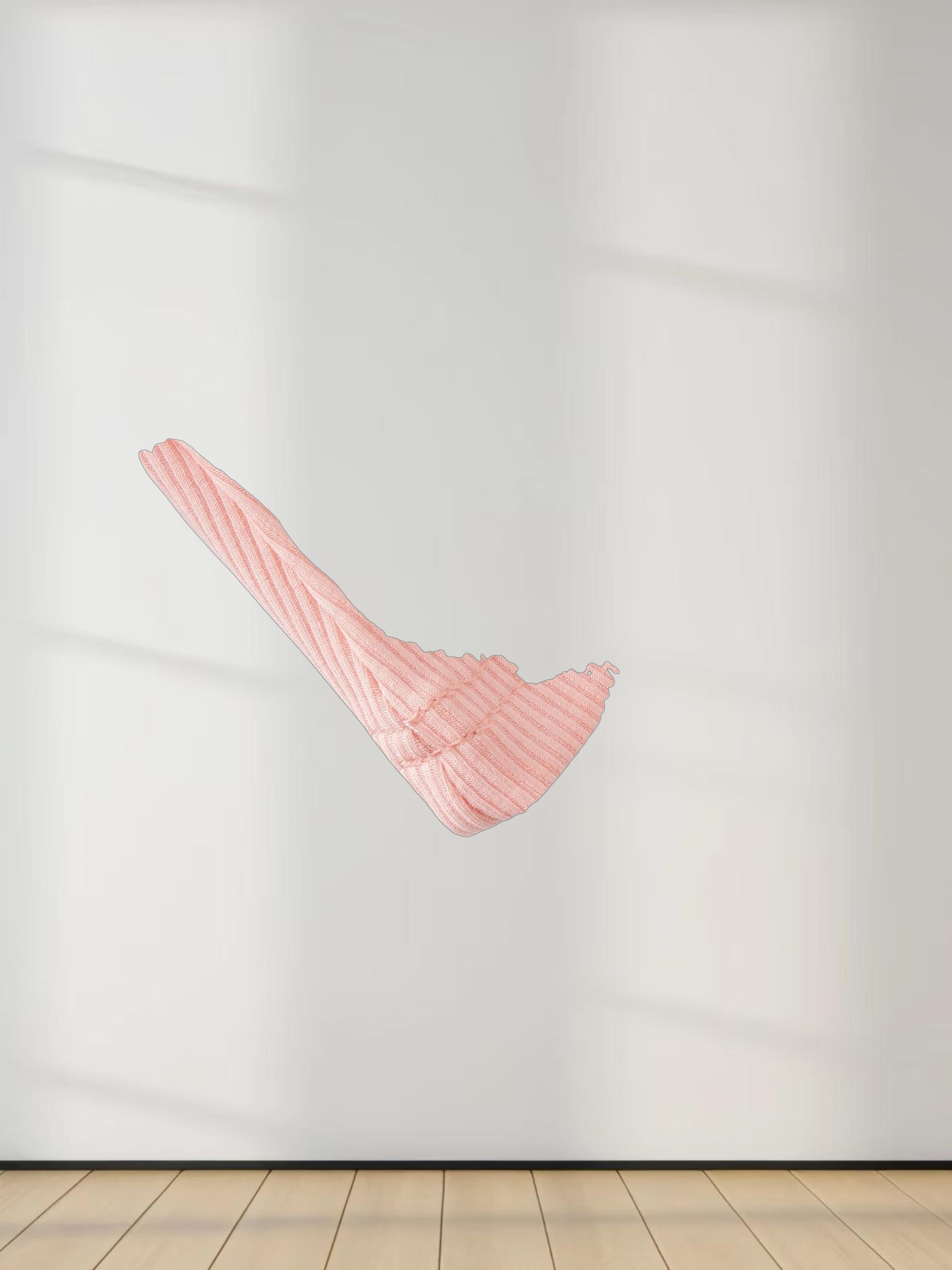 High V Ribbed Tee LS-Peach