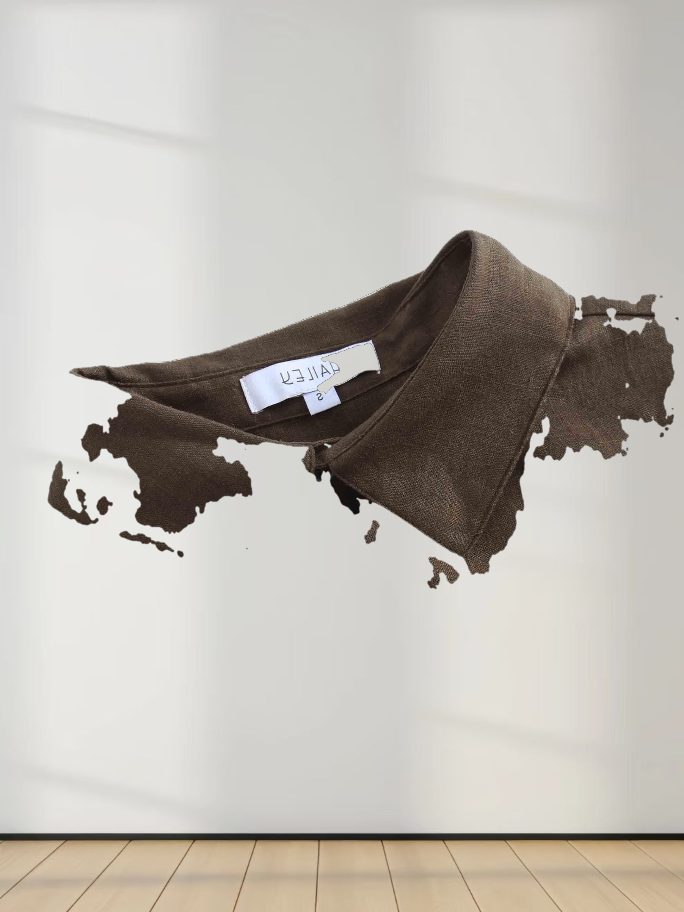 Linen Button Down Blouse-Brown